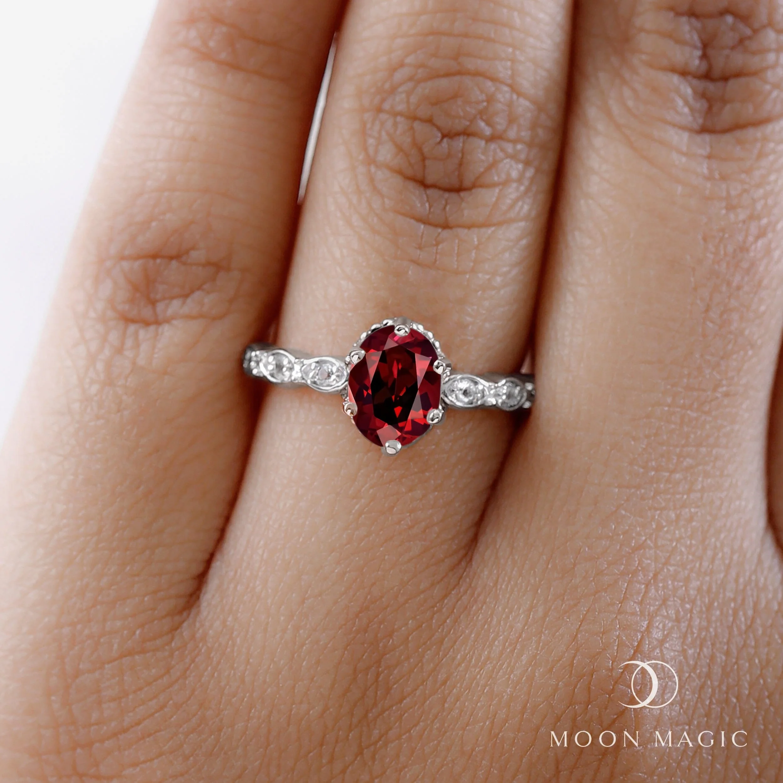Garnet Lab Diamond Ring - Mirth - Image 4