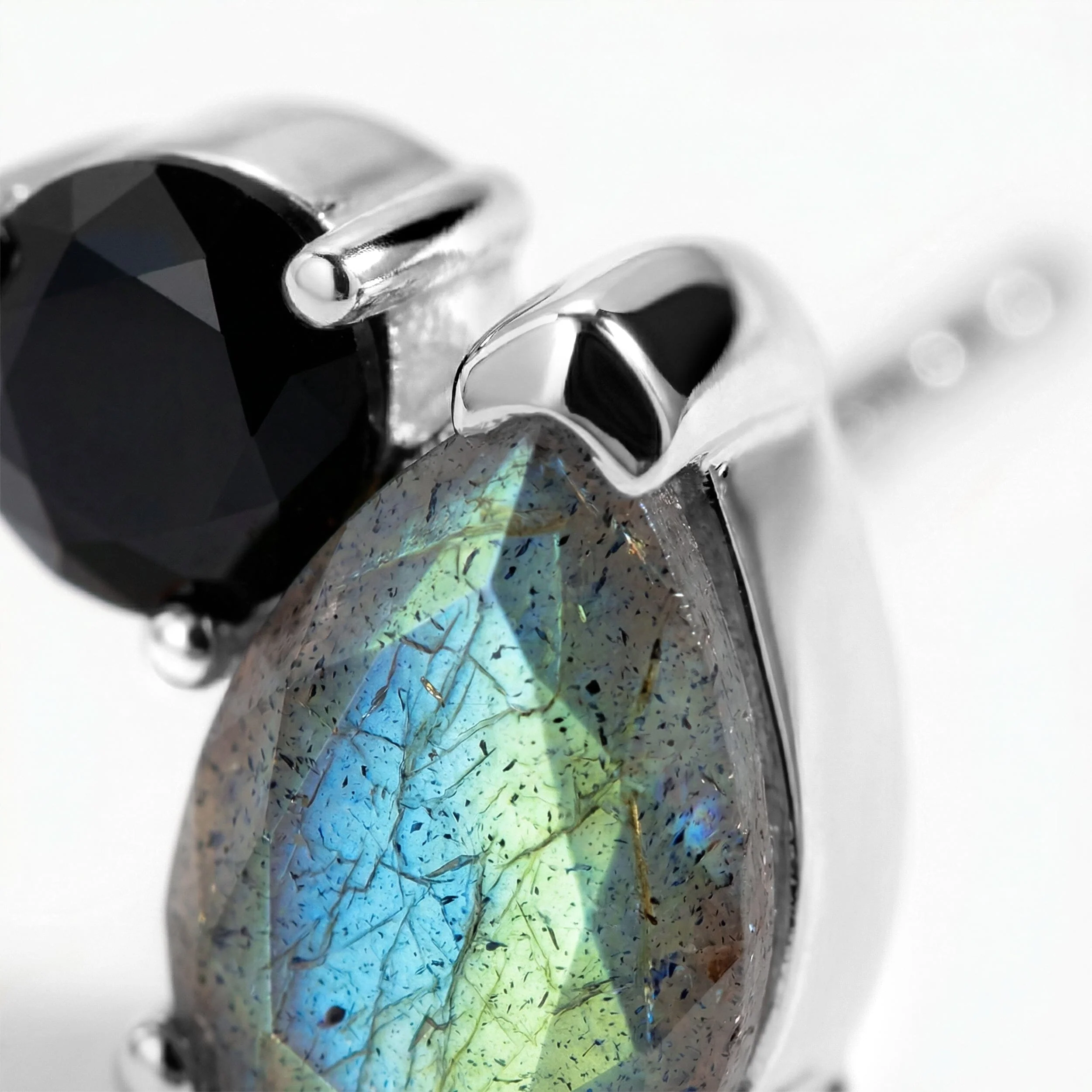 Labradorite Black Obsidian Studs - Toi Et Moi - Image 11