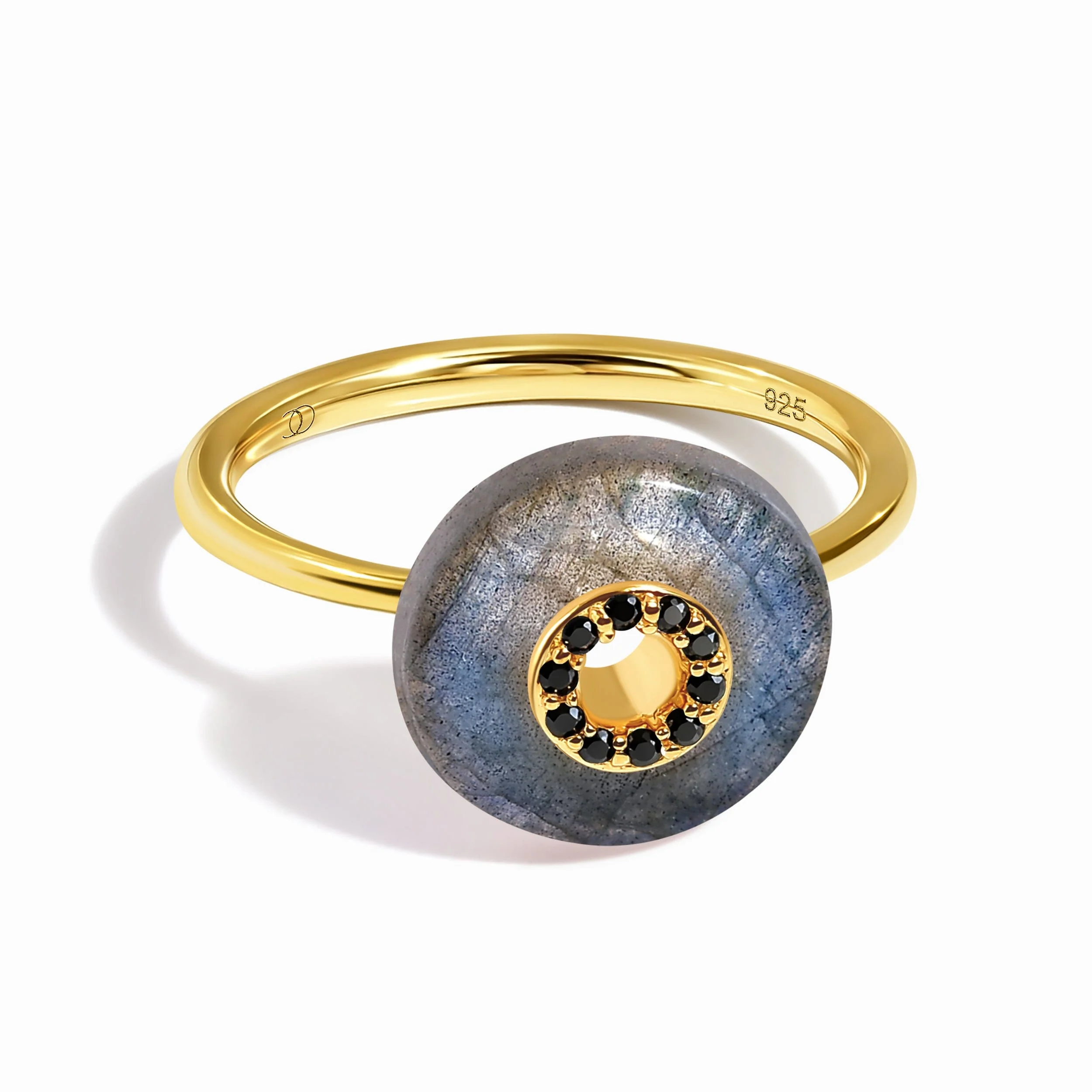 Labradorite Black Spinel Fidget Ring - Liora - Image 14