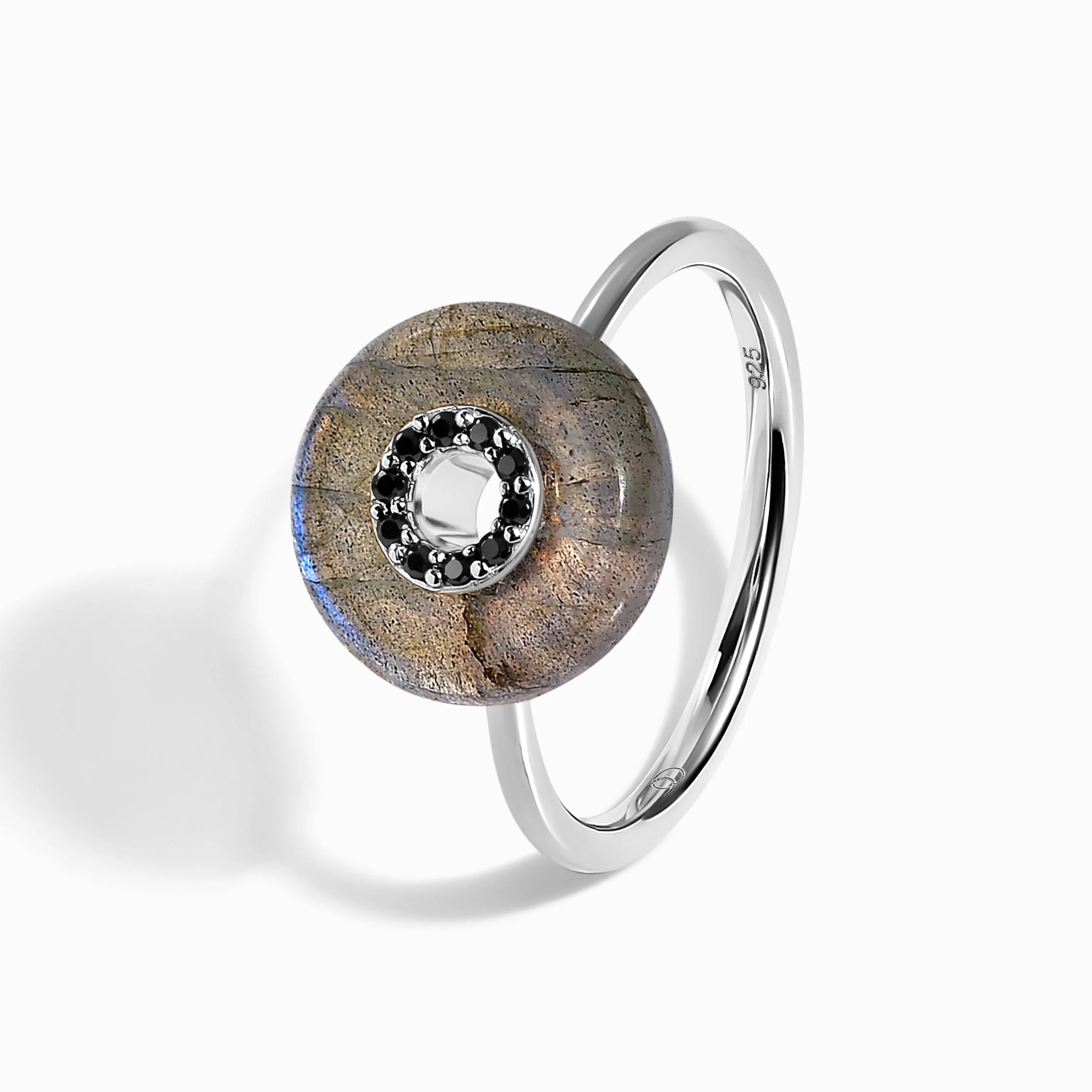 Labradorite Black Spinel Fidget Ring - Liora - Image 15