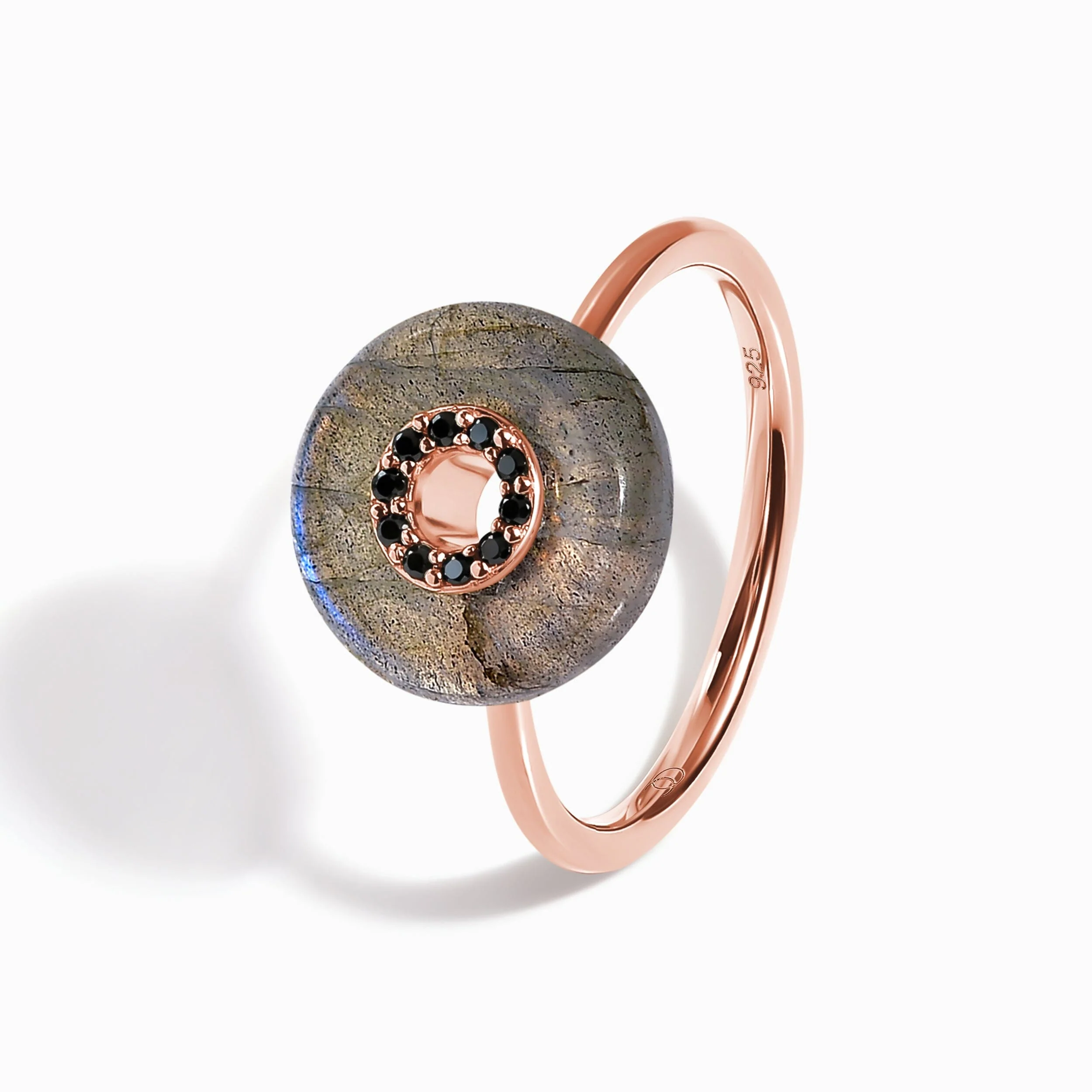 Labradorite Black Spinel Fidget Ring - Liora - Image 16