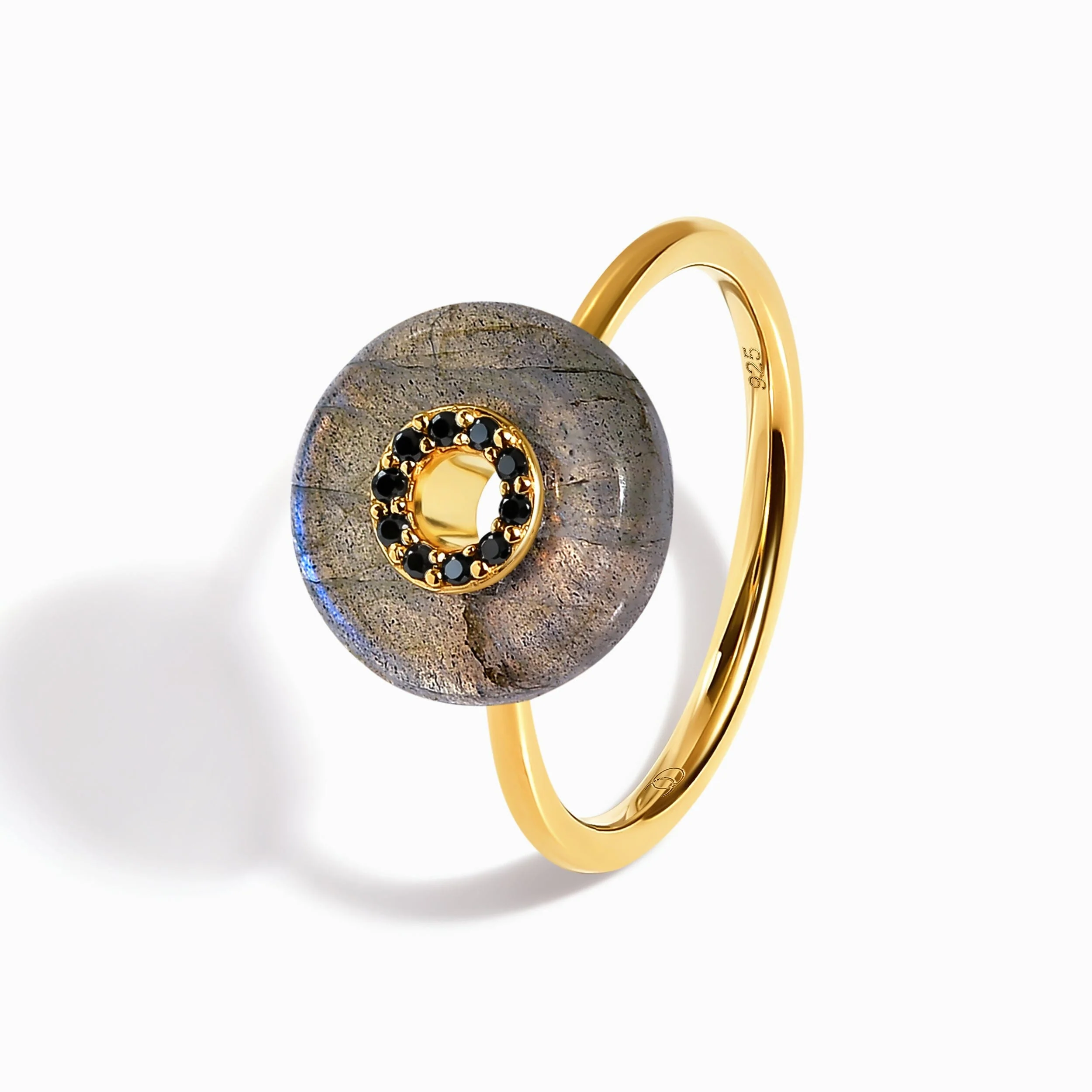 Labradorite Black Spinel Fidget Ring - Liora - Image 17