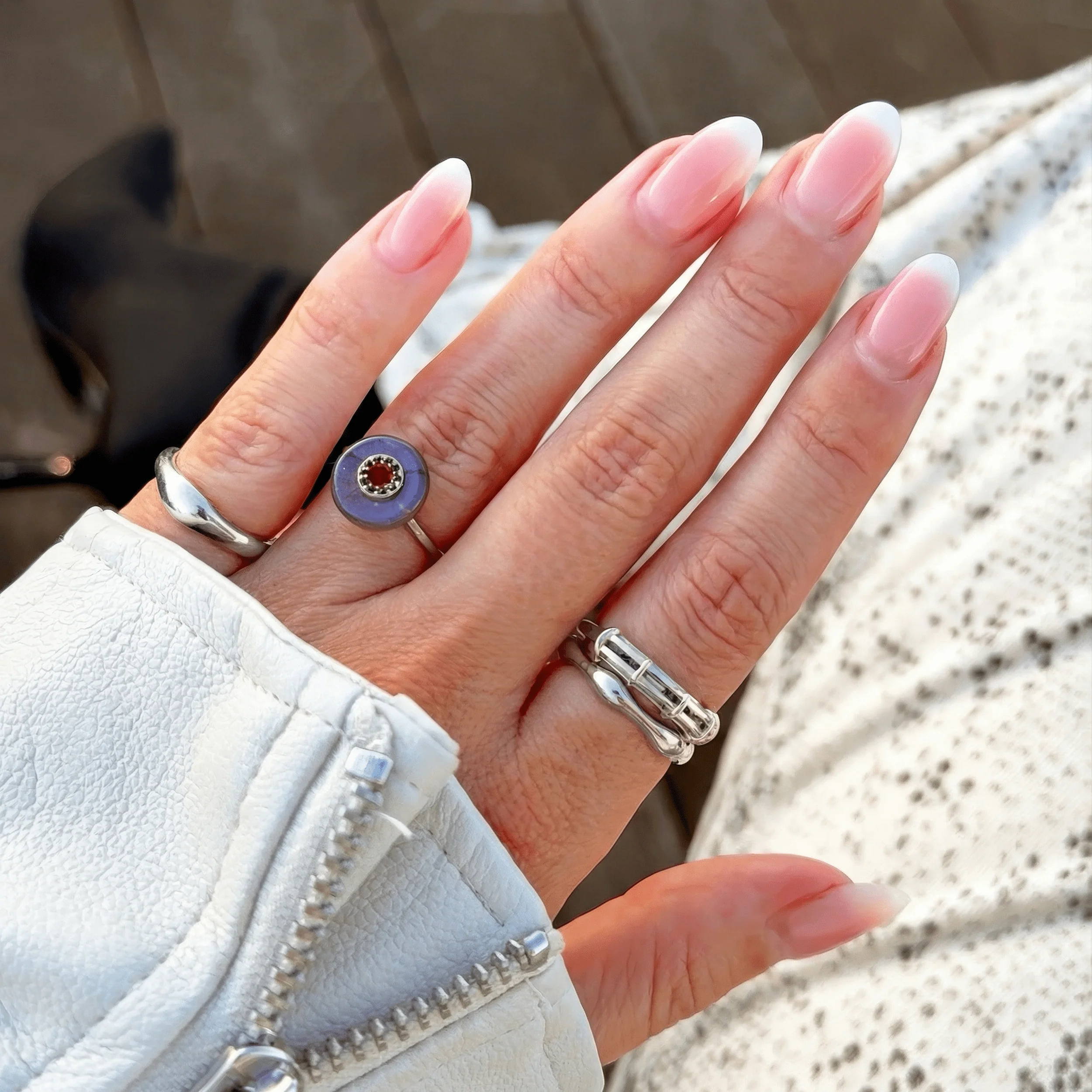 Labradorite Black Spinel Fidget Ring - Liora - Image 18