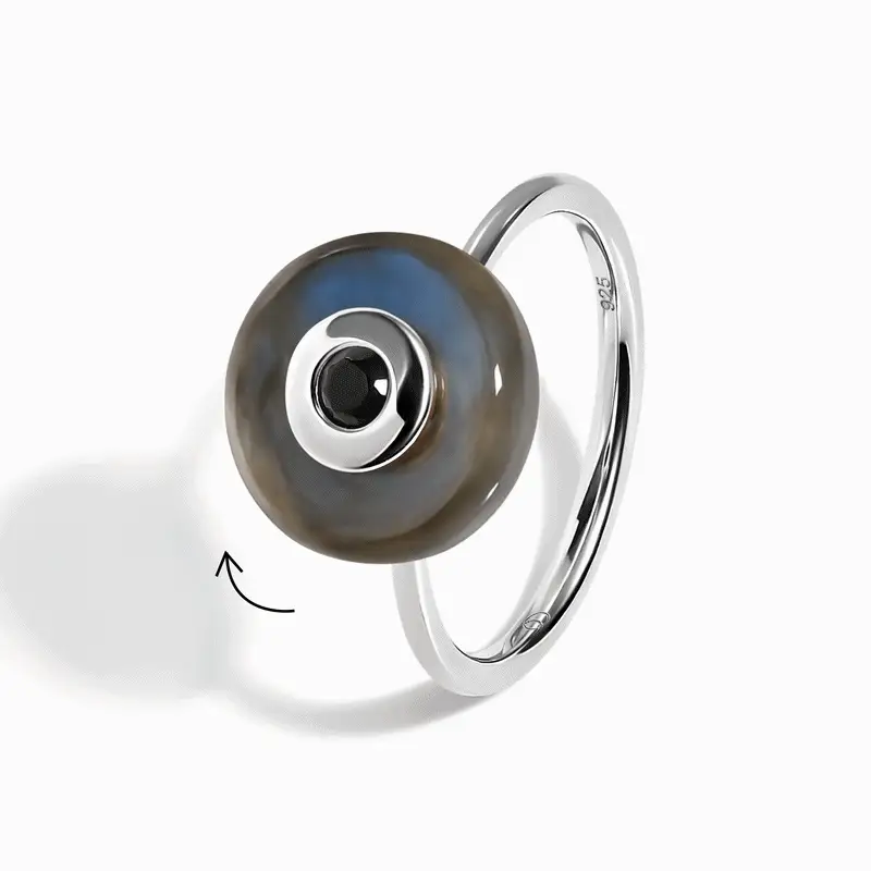 Labradorite Black Spinel Fidget Ring - Ora