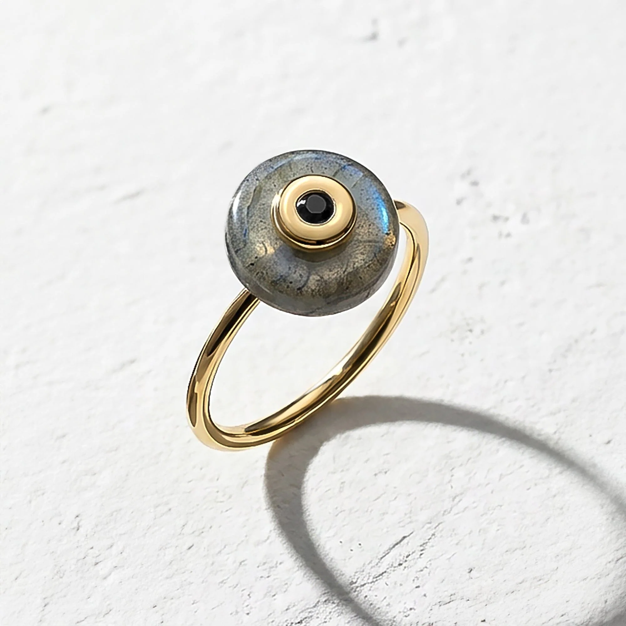 Labradorite Black Spinel Fidget Ring - Ora - Image 29