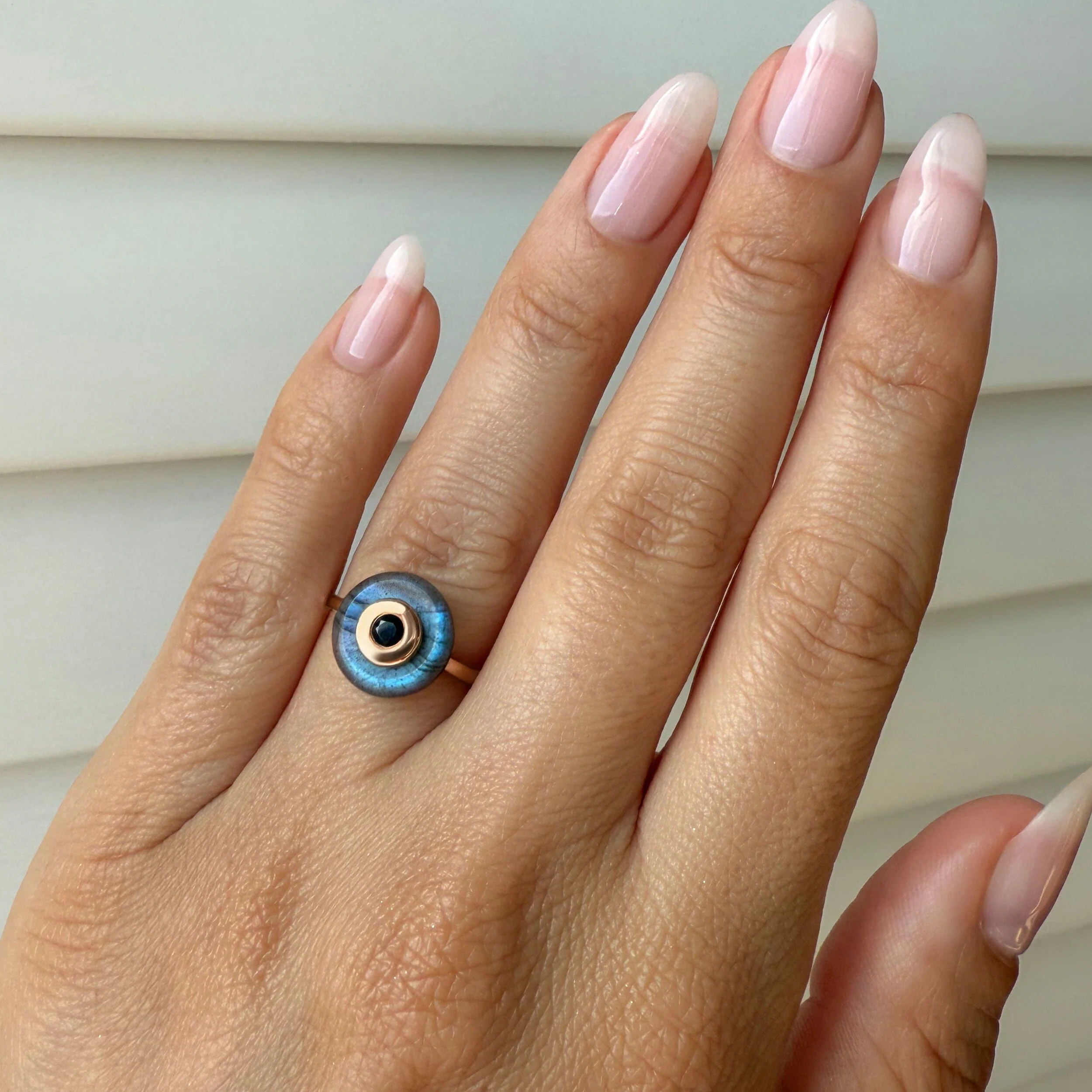 Labradorite Black Spinel Fidget Ring - Ora - Image 4