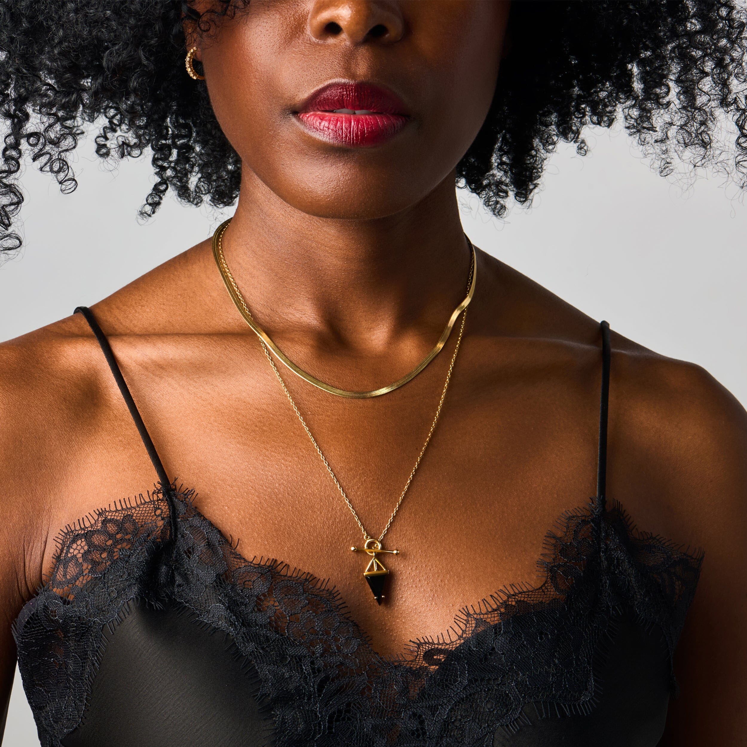 Labradorite Heroine T-Lock Necklace & Herringbone Chain - Image 6