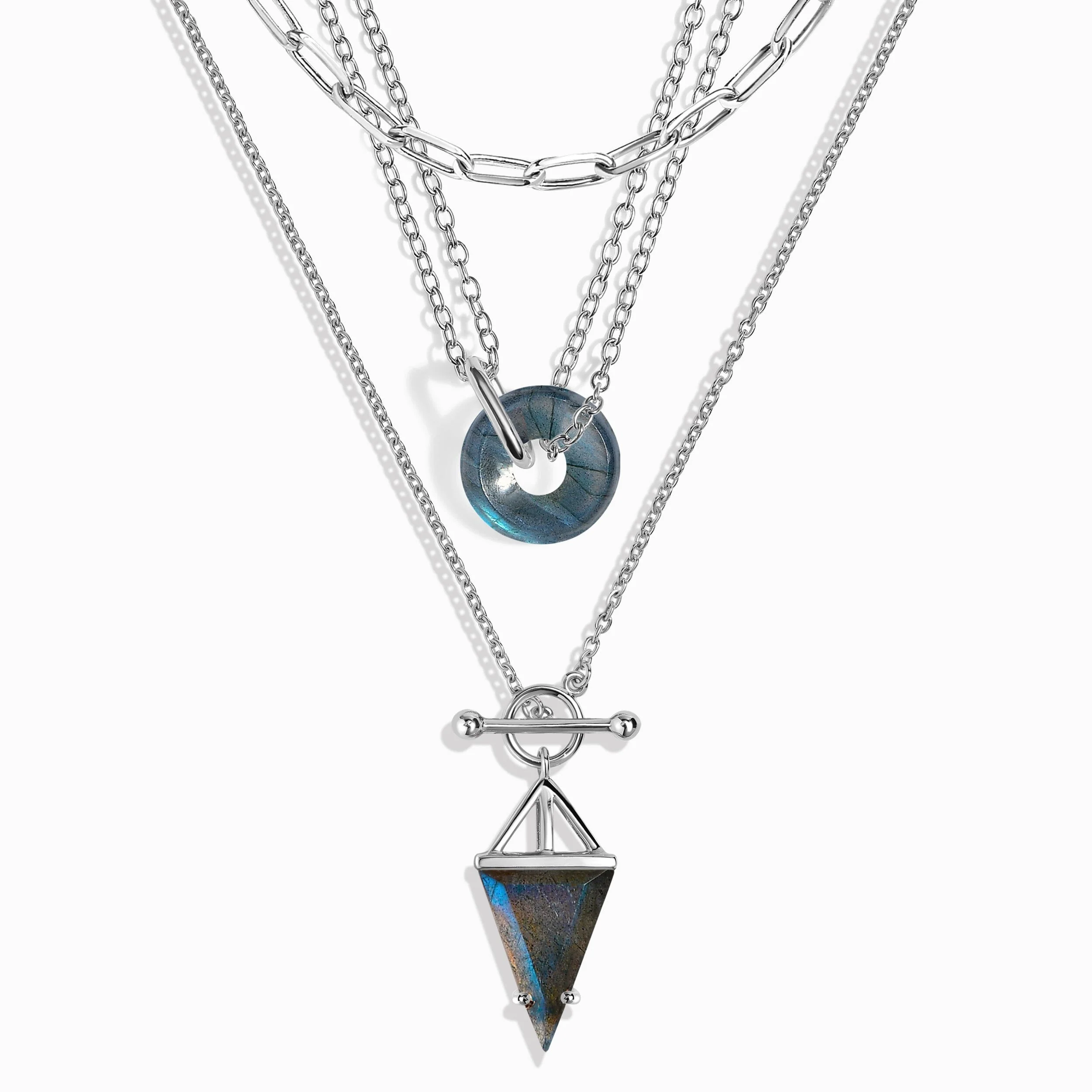 Labradorite Heroine T-Lock & Ora Necklaces & Widelink Chain