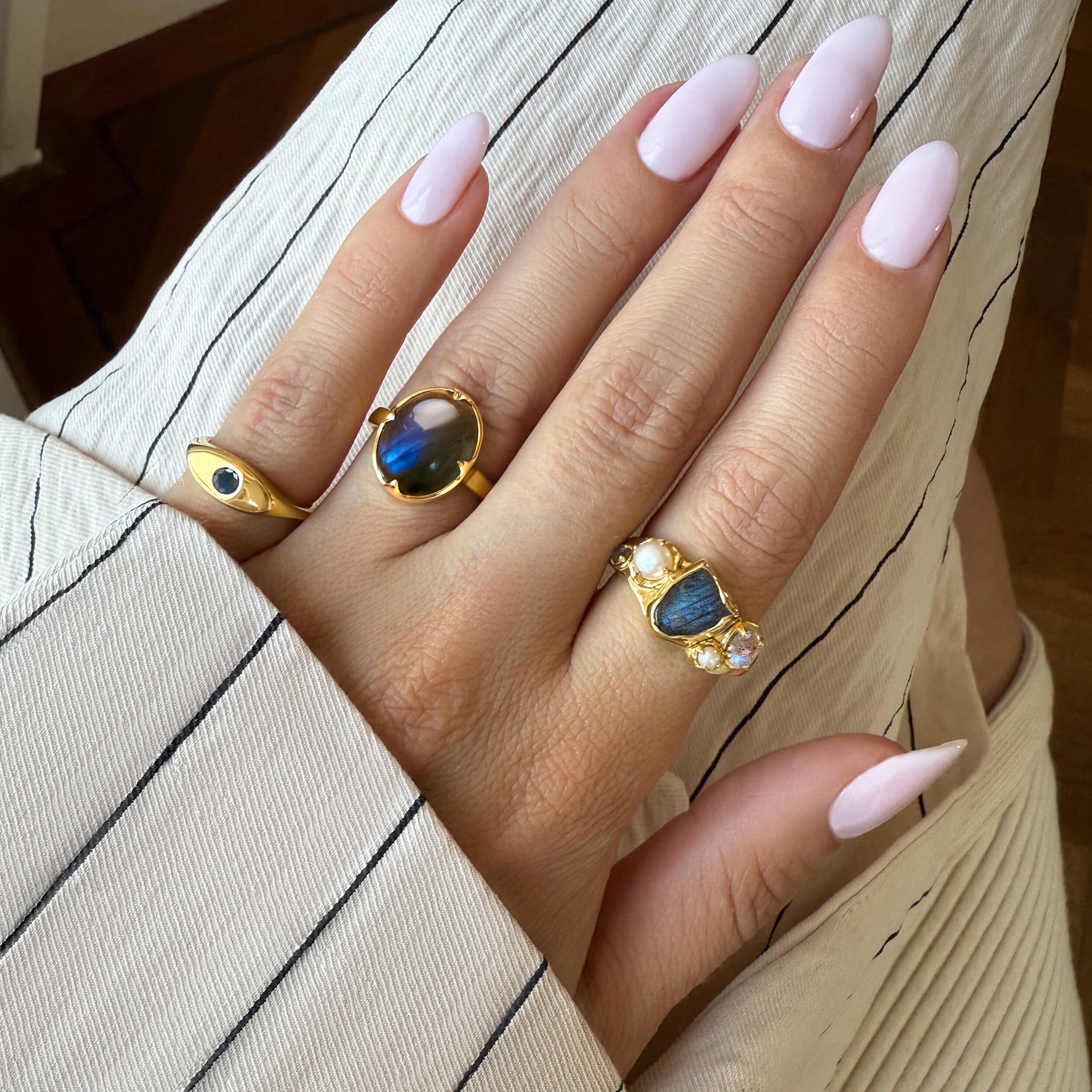 Labradorite Pearl Ring - Twilight Heirloom - Image 16