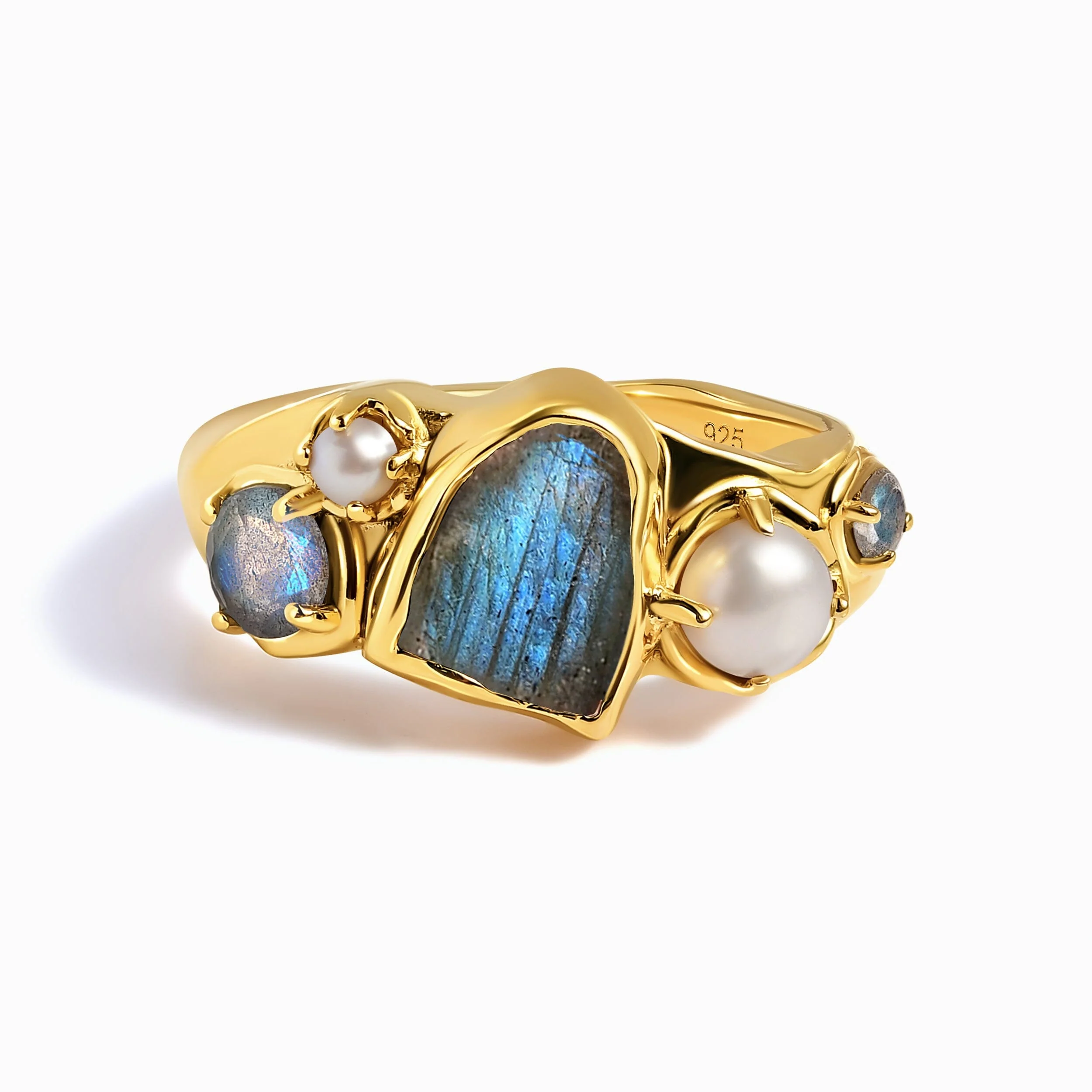 Labradorite Pearl Ring - Twilight Heirloom - Image 5