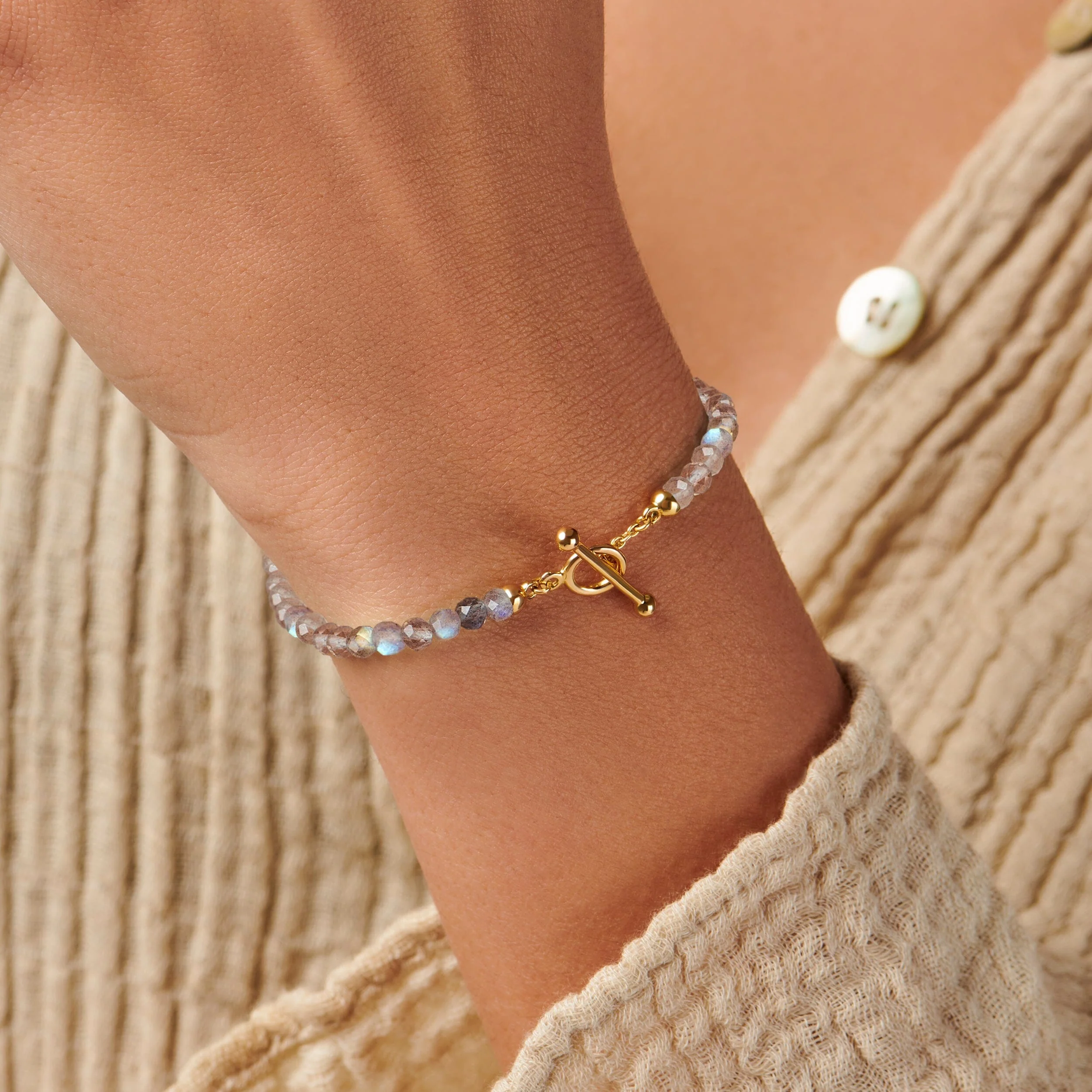 Labradorite T-Lock Beads Bracelet - Raise Your Vibrations - Image 6