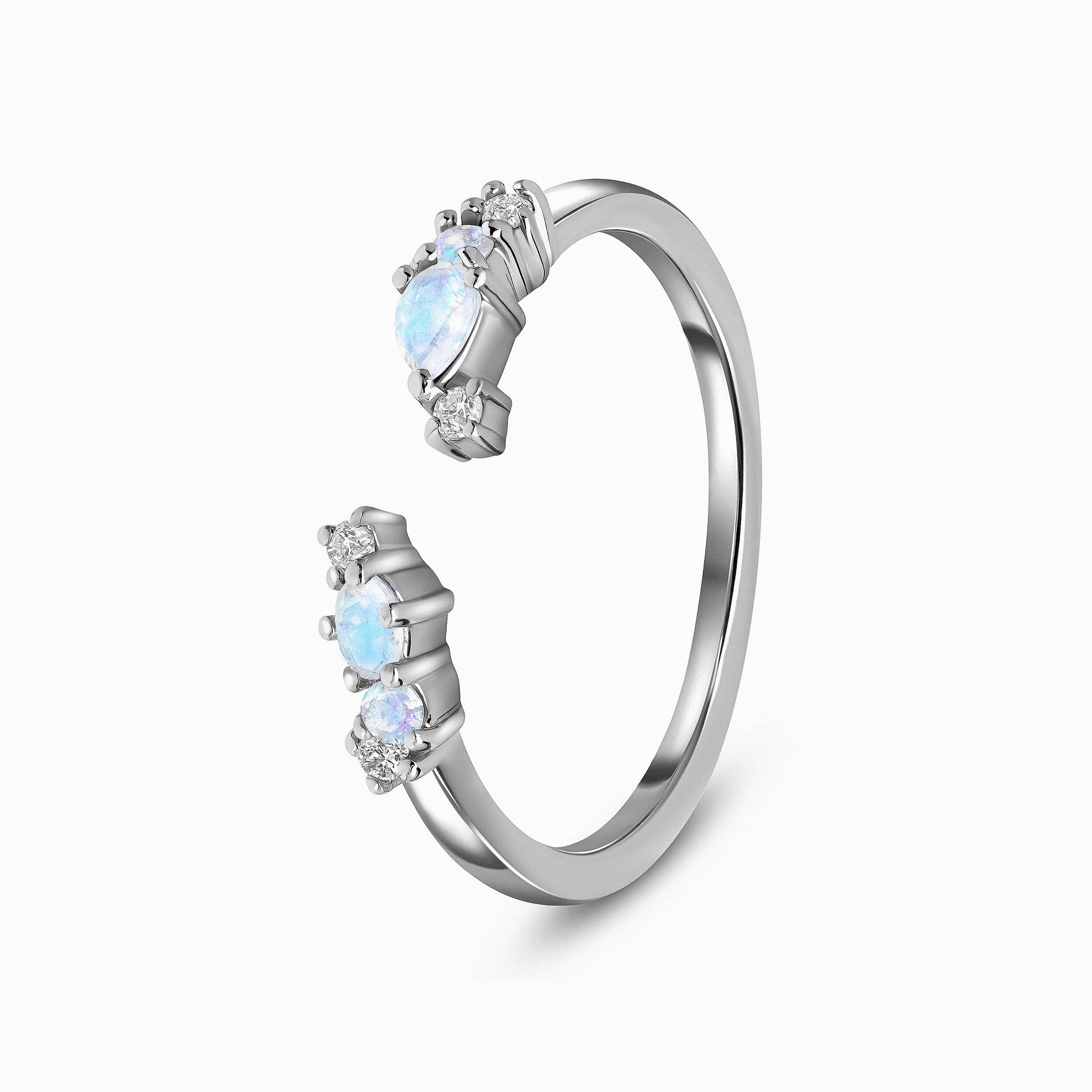 Adjustable Moonstone Ring Flourish - June Birthstone - Image 13