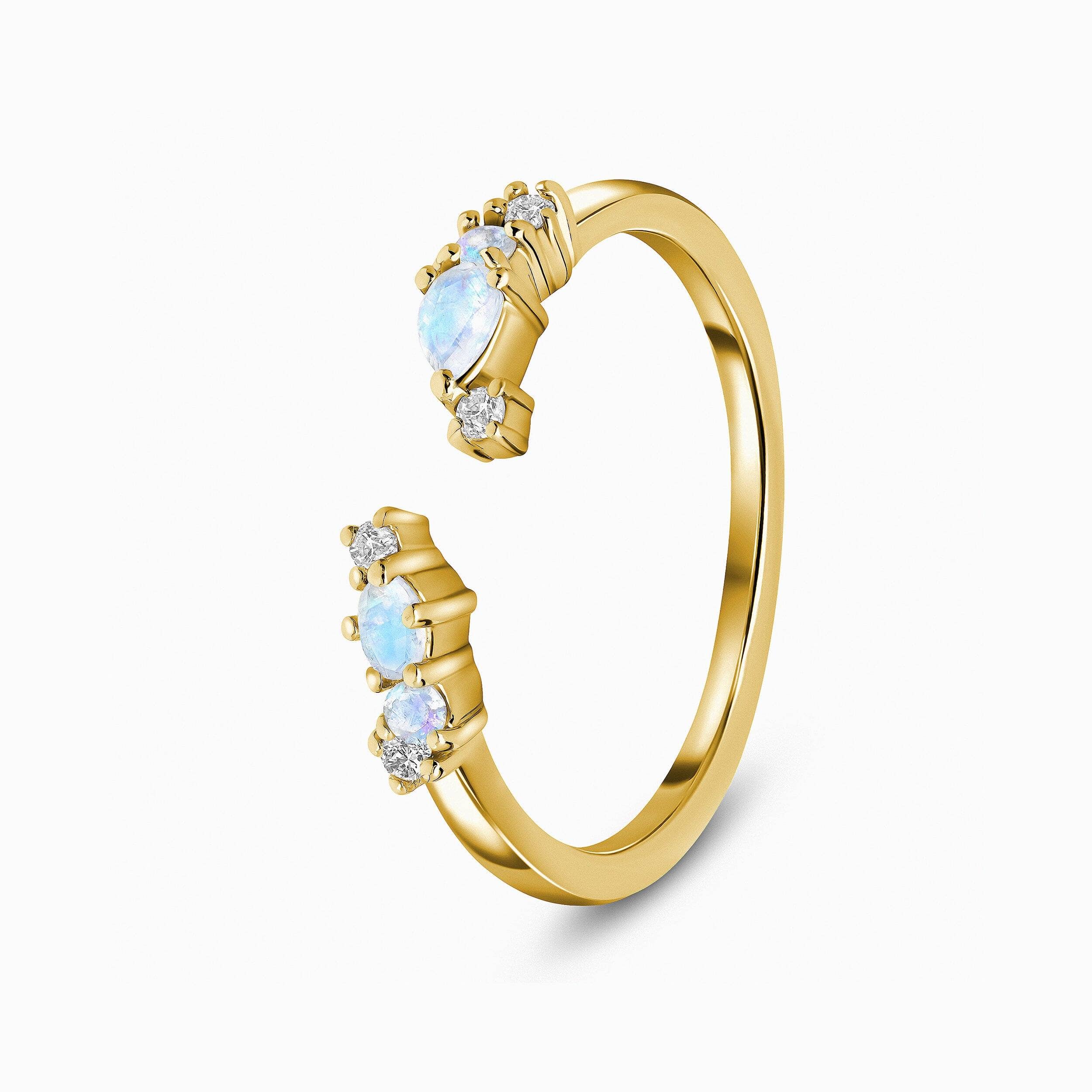 Adjustable Moonstone Ring Flourish - June Birthstone - Image 23