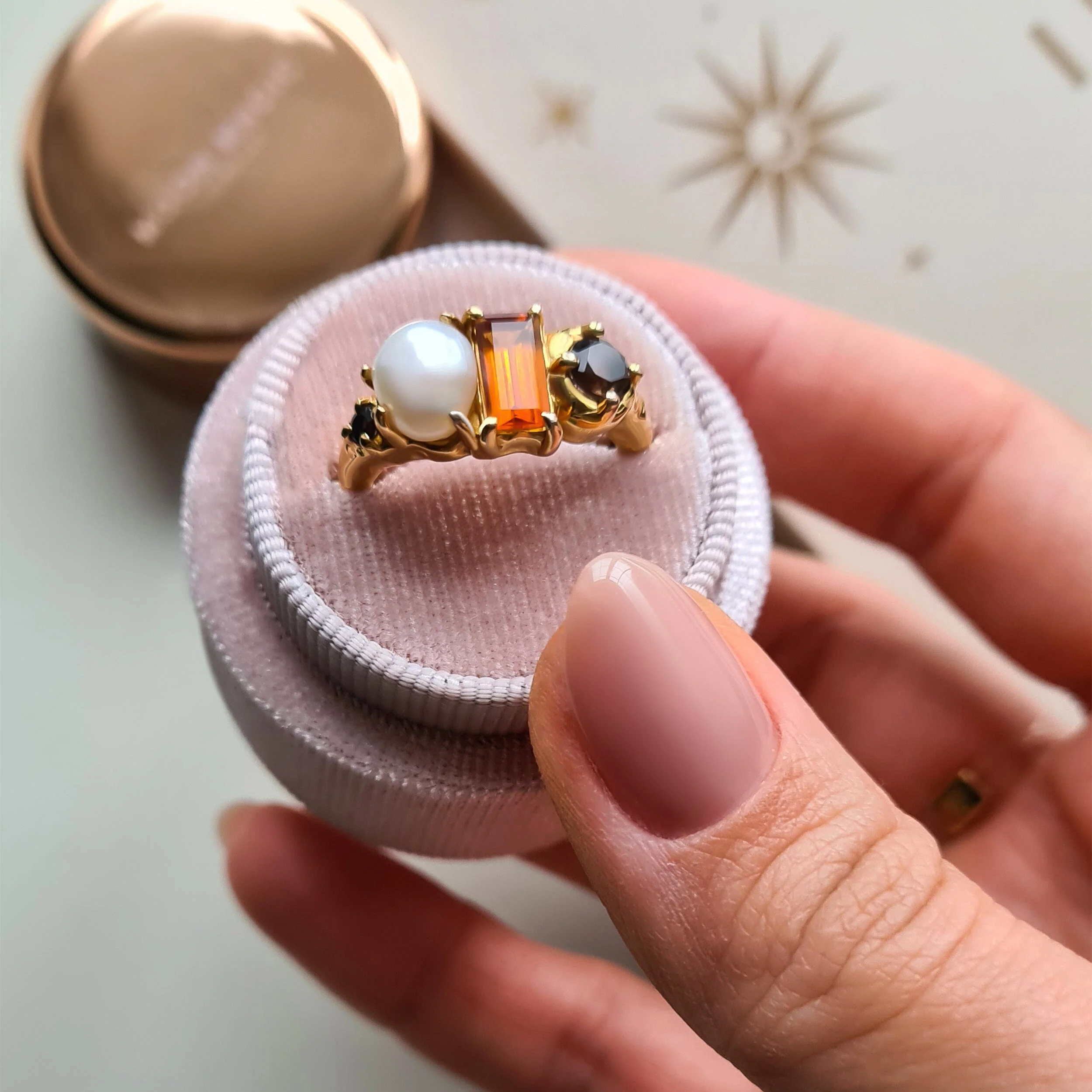 Madeira Citrine Pearl Ring - Treasure - Image 18