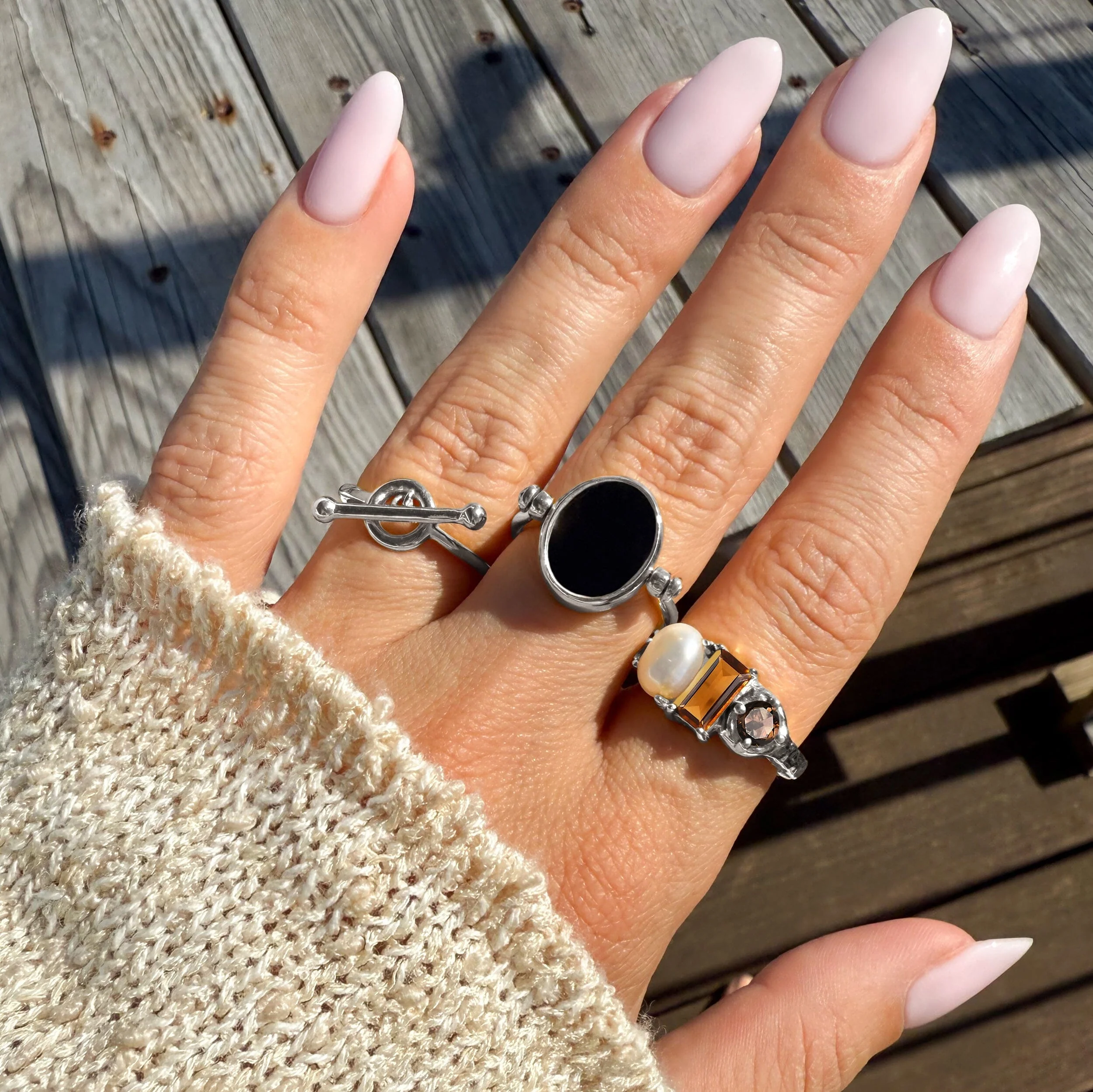 Madeira Citrine Pearl Ring - Treasure - Image 9