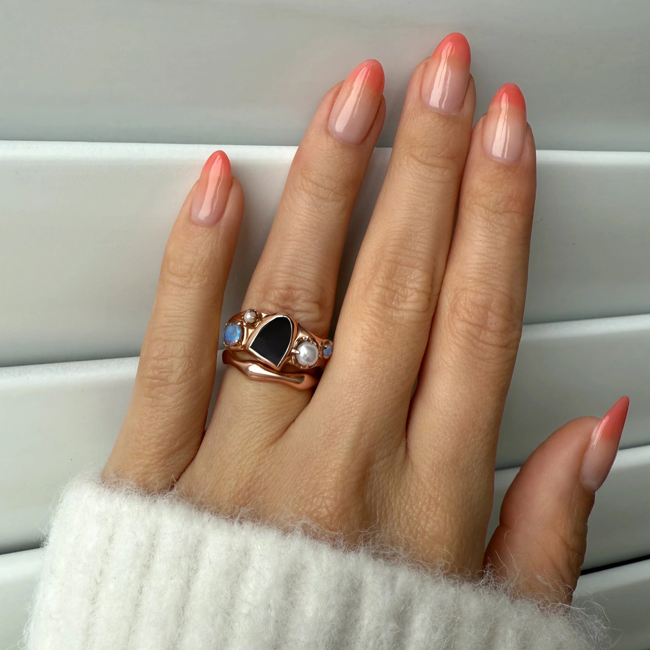 Midnight Heirloom Ring & Magma Band - Image 4