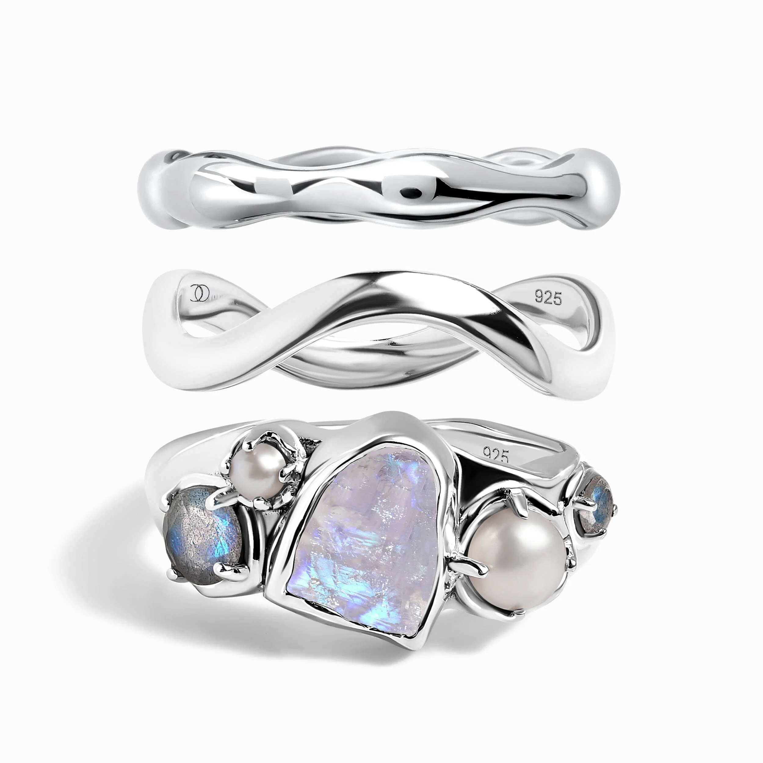 Mist Heirloom Ring - Magma Band & Waves Band