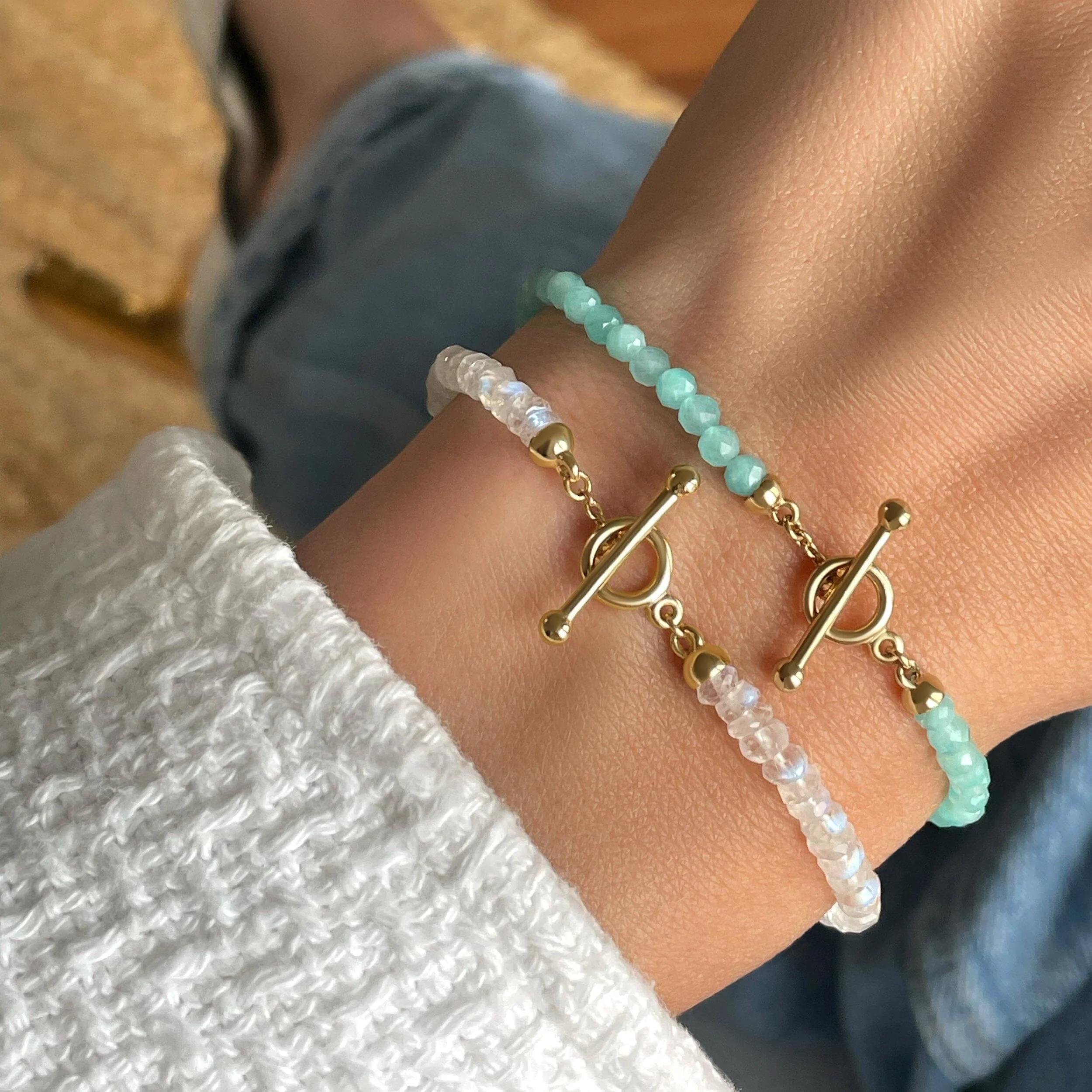 Moonstone & Amazonite Bracelet Stack - Abundance - Image 11