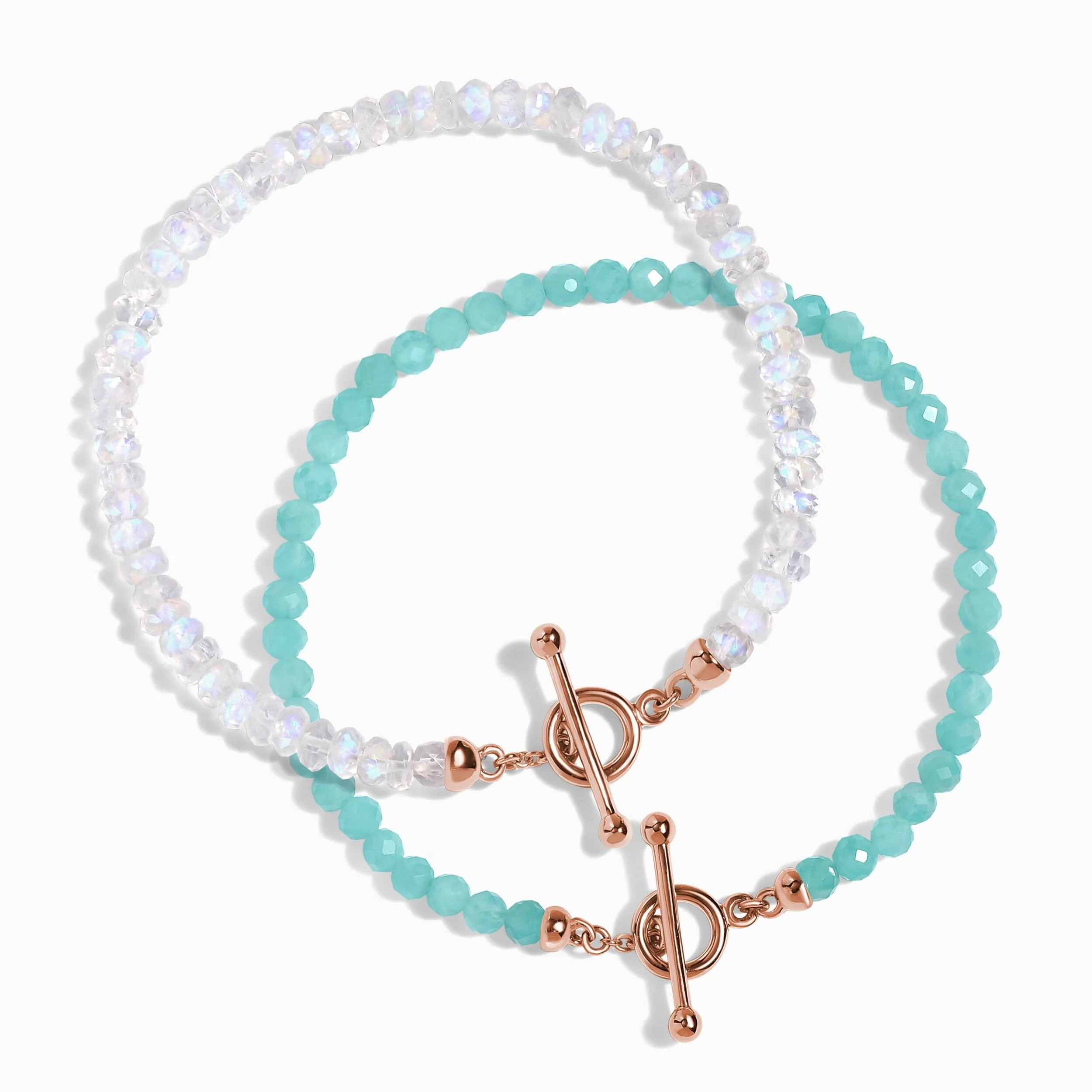 Moonstone & Amazonite Bracelet Stack - Abundance - Image 3