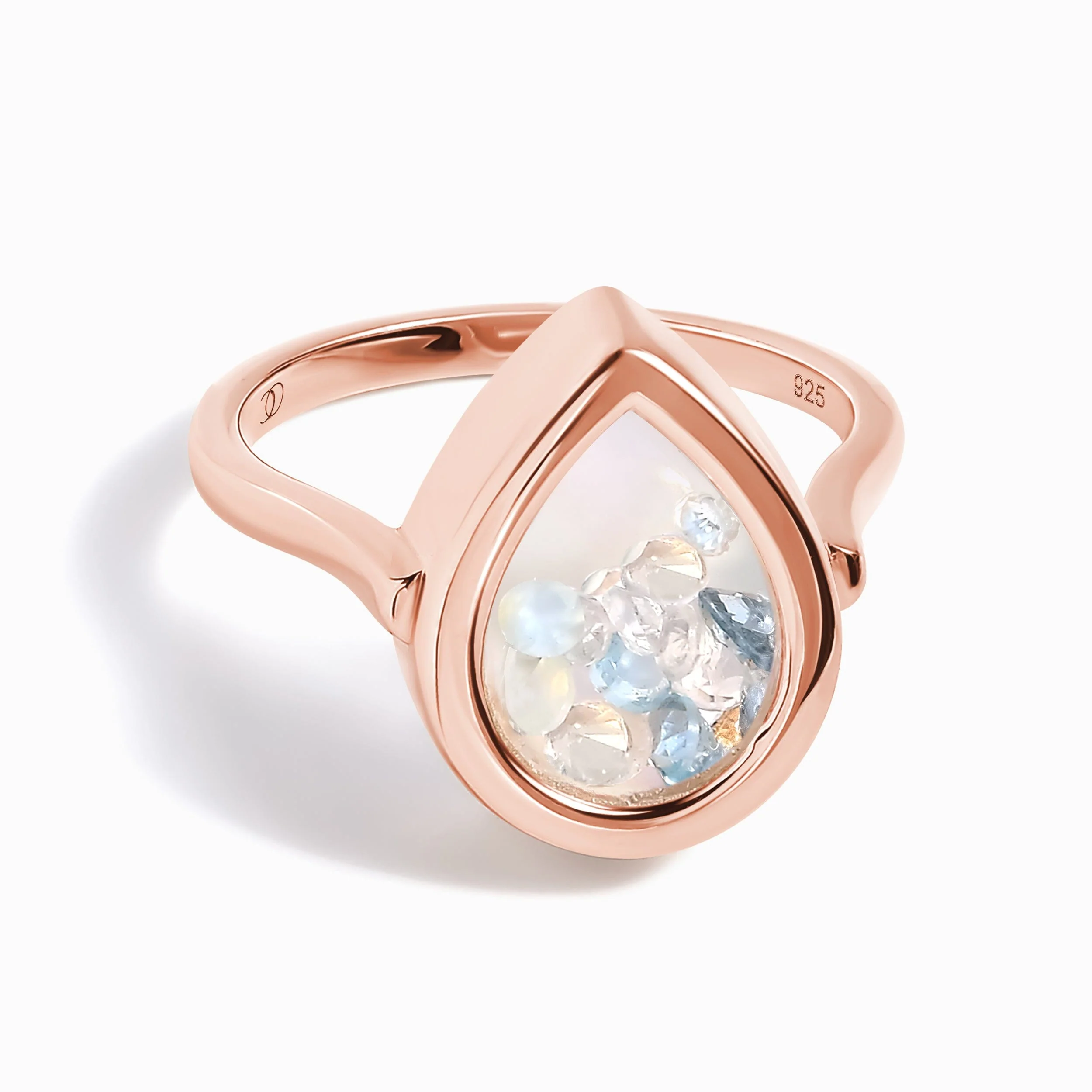 Moonstone Aquamarine Ring - Gem Glide - Image 4