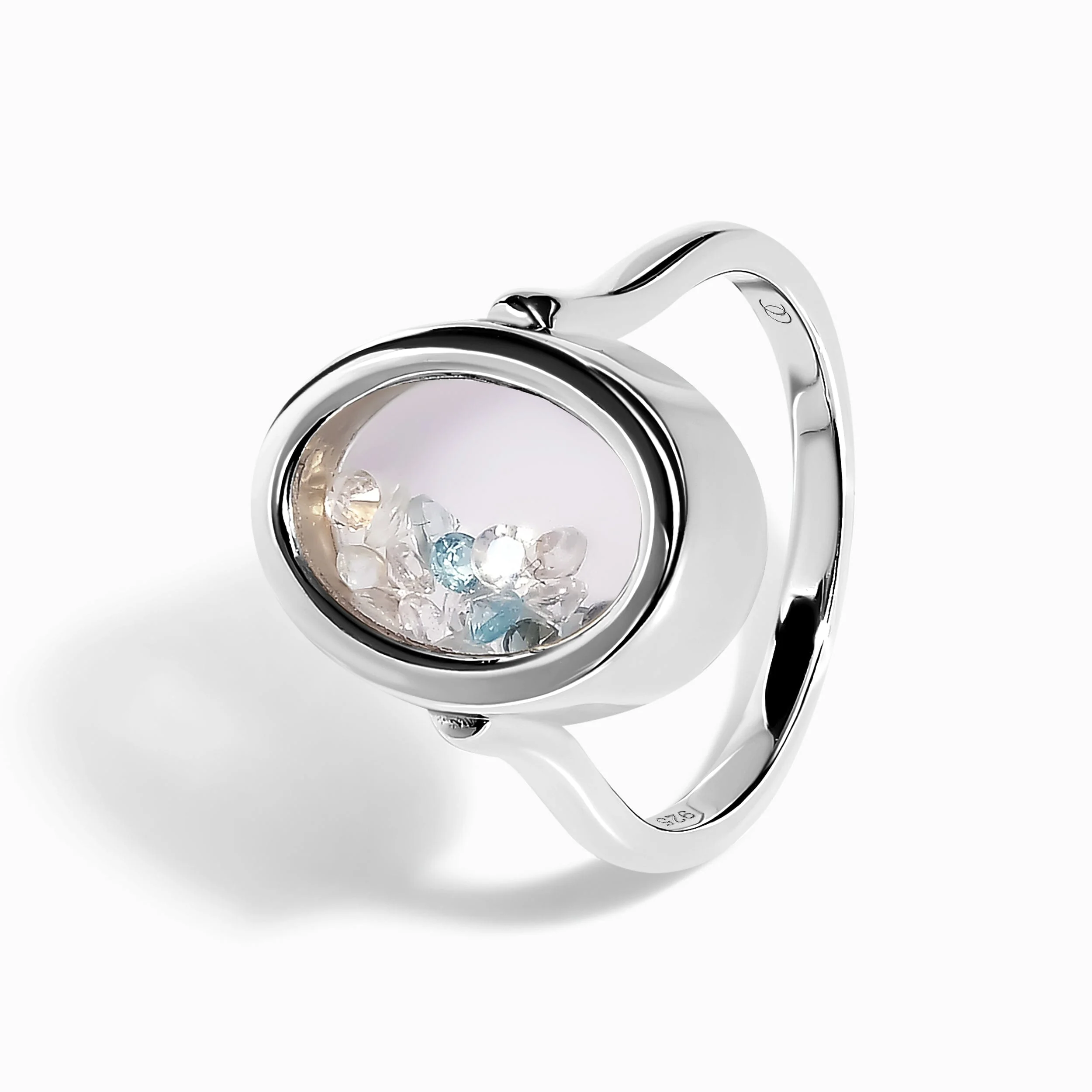 Moonstone Aquamarine Ring - Halo of Calm - Image 11