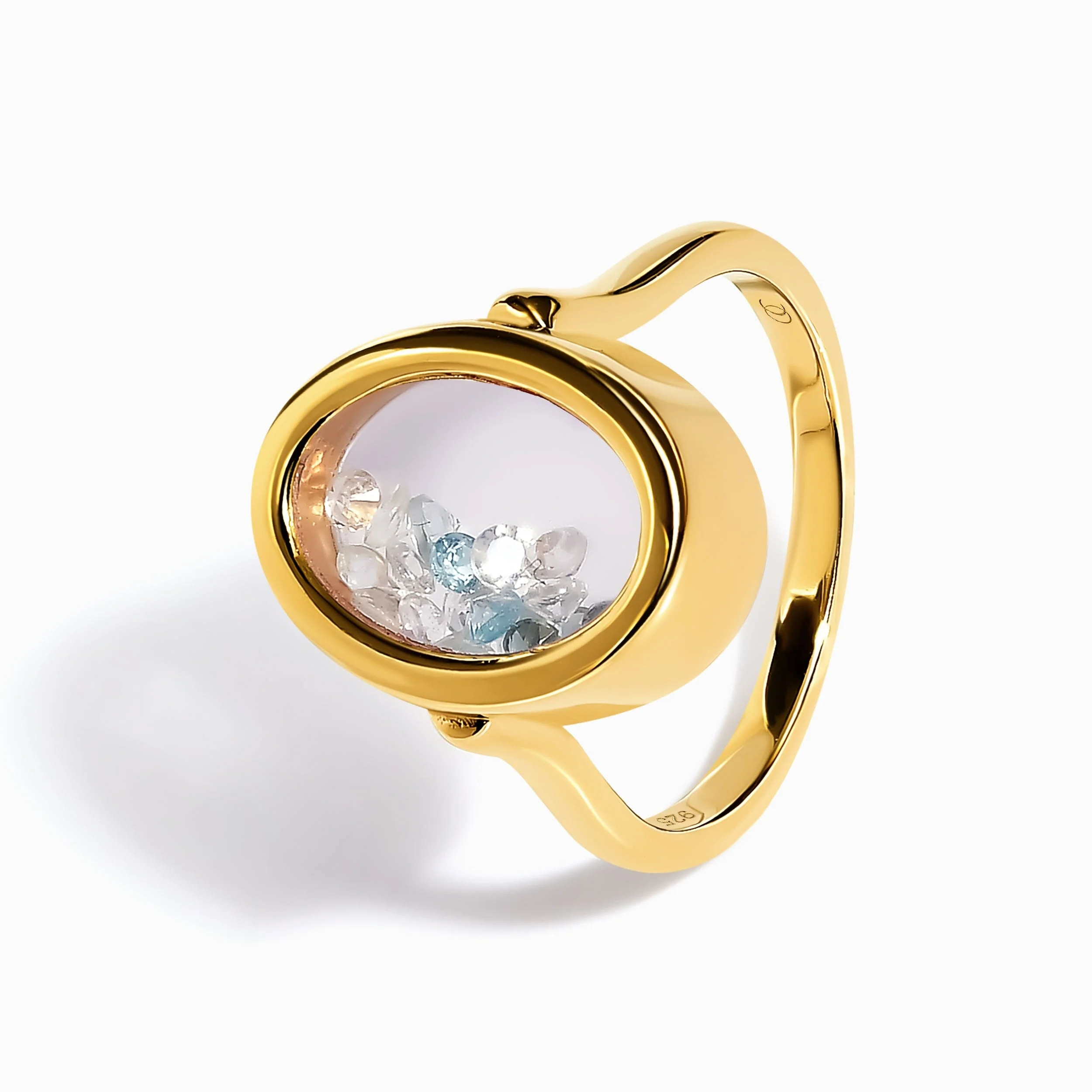 Moonstone Aquamarine Ring - Halo of Calm - Image 16