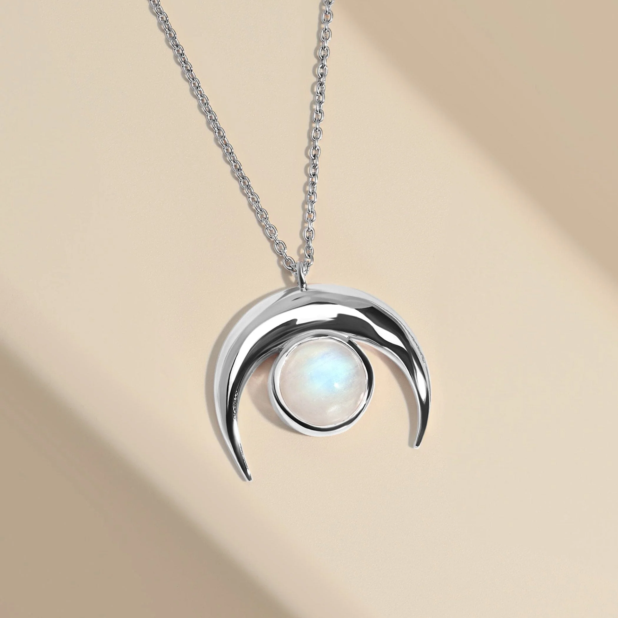 Moonstone Necklace - Crescent Moon - Image 10