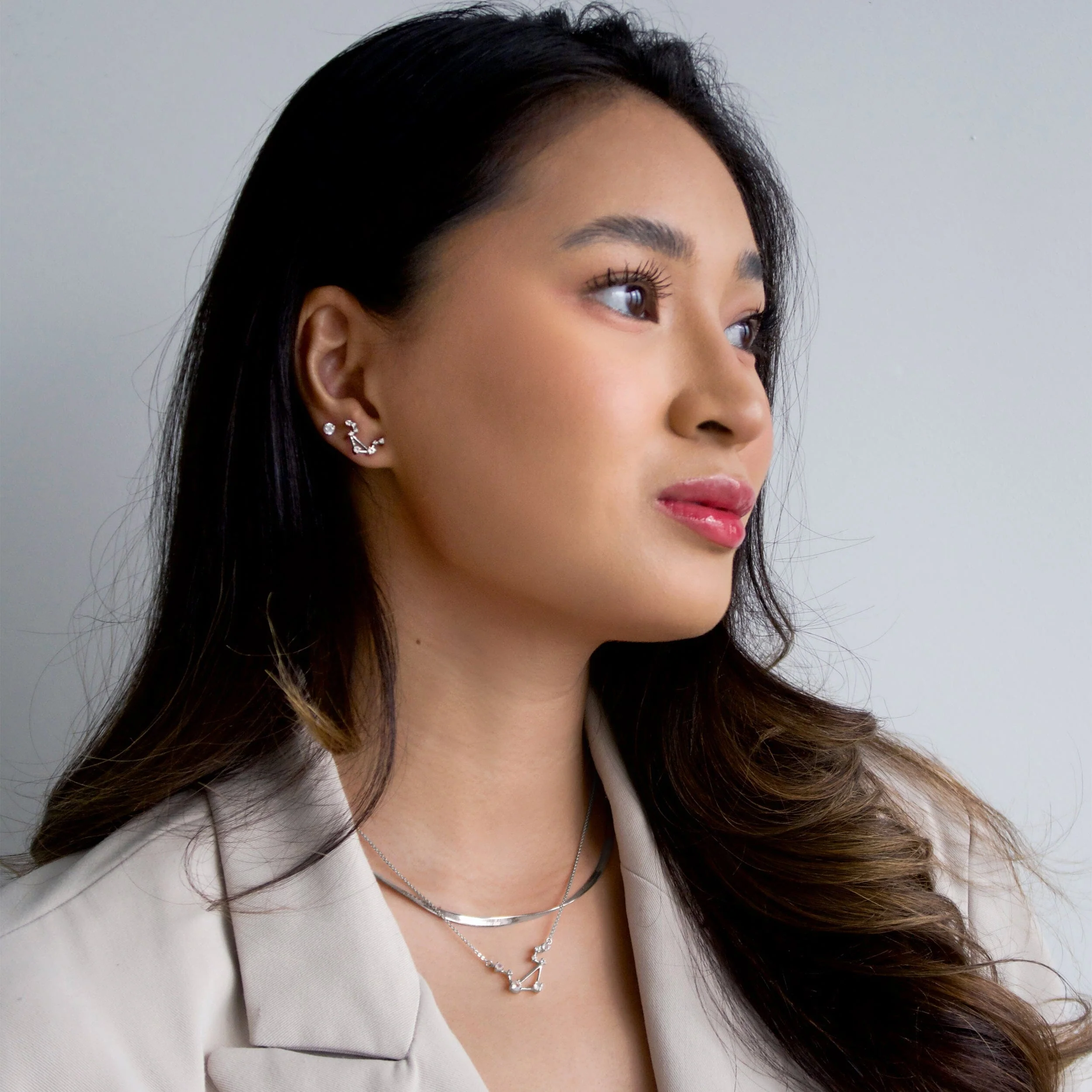 Moonstone Diamond Necklace - Libra Zodiac Constellation - Image 3