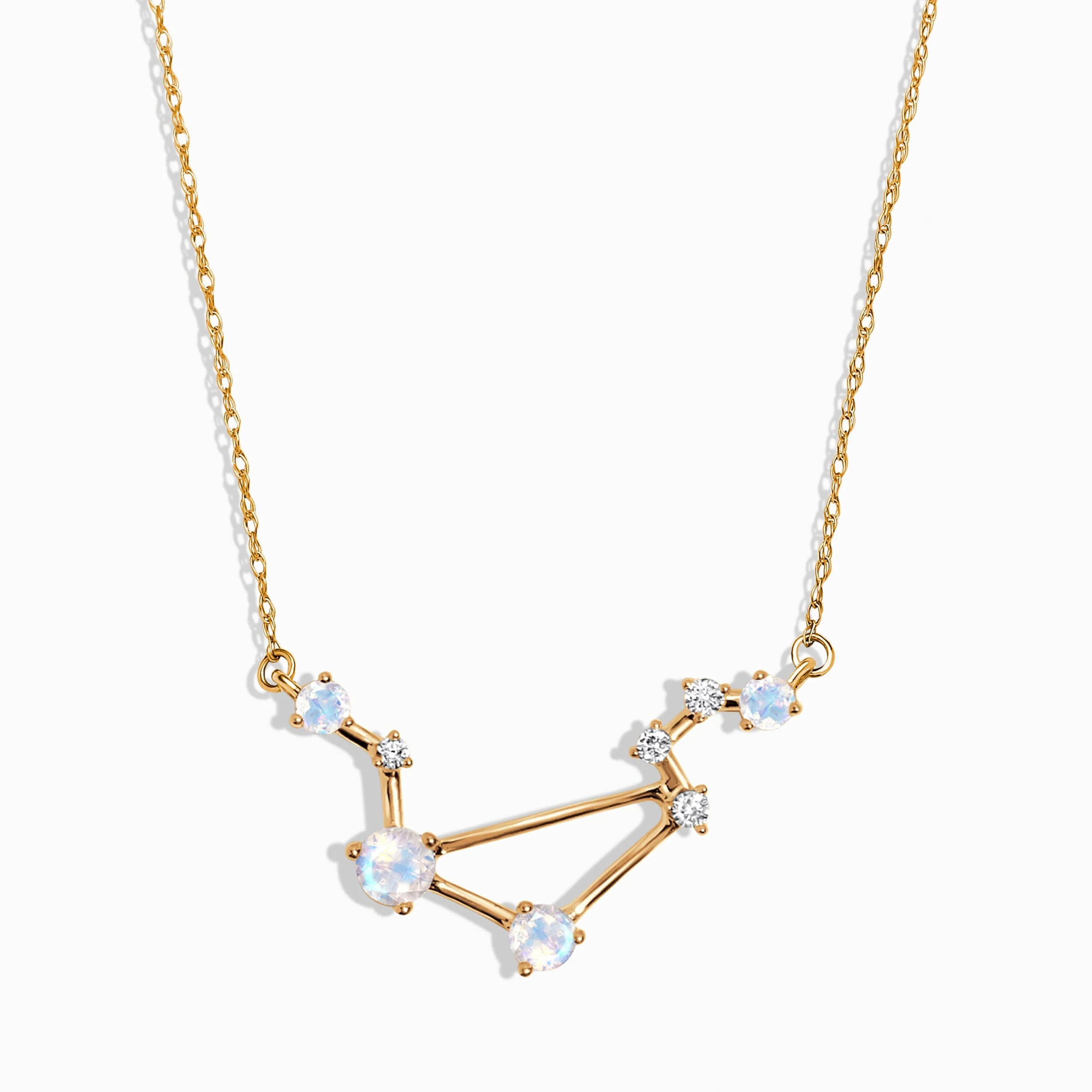 Moonstone Diamond Necklace - Libra Zodiac Constellation - Image 7