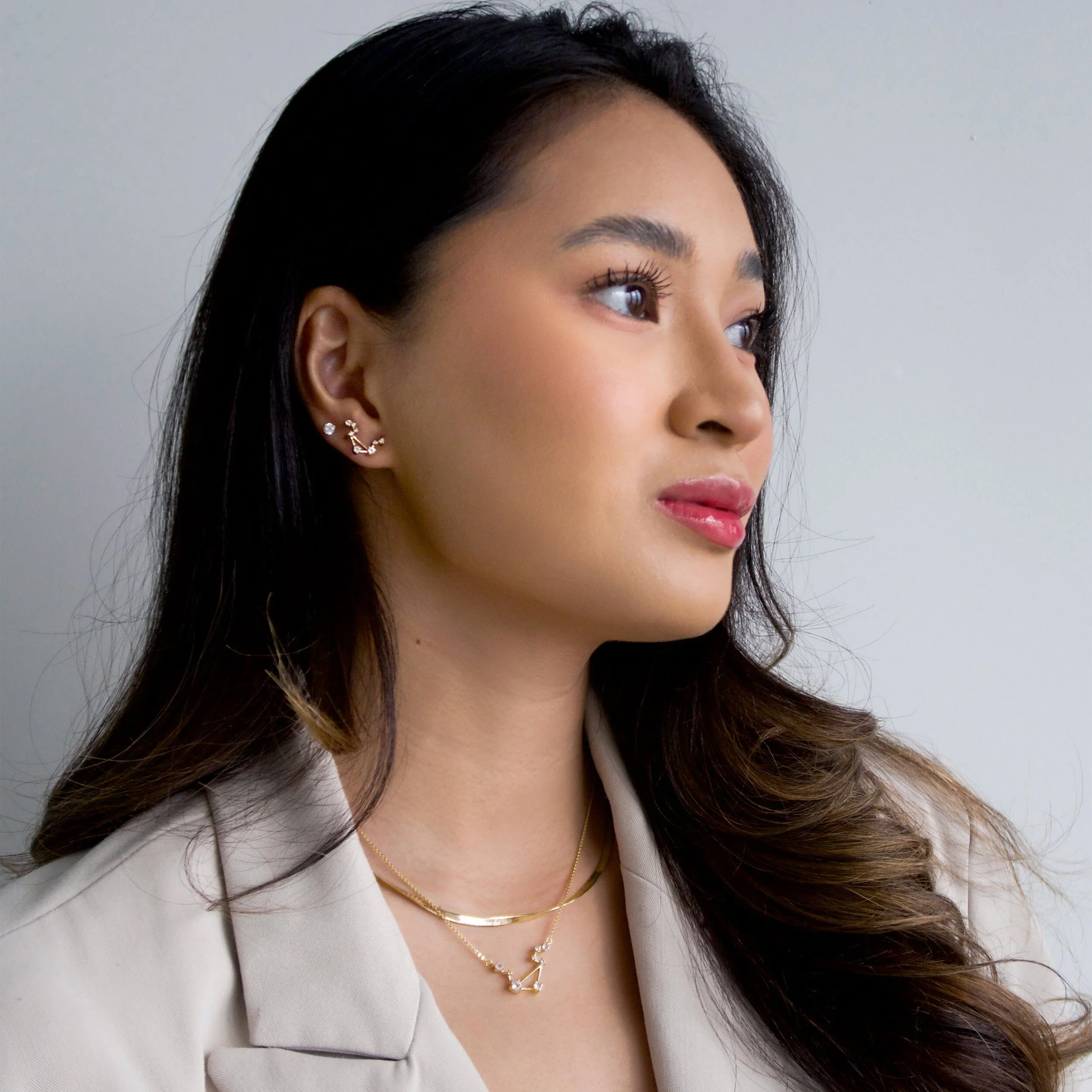 Moonstone Diamond Necklace - Libra Zodiac Constellation - Image 9