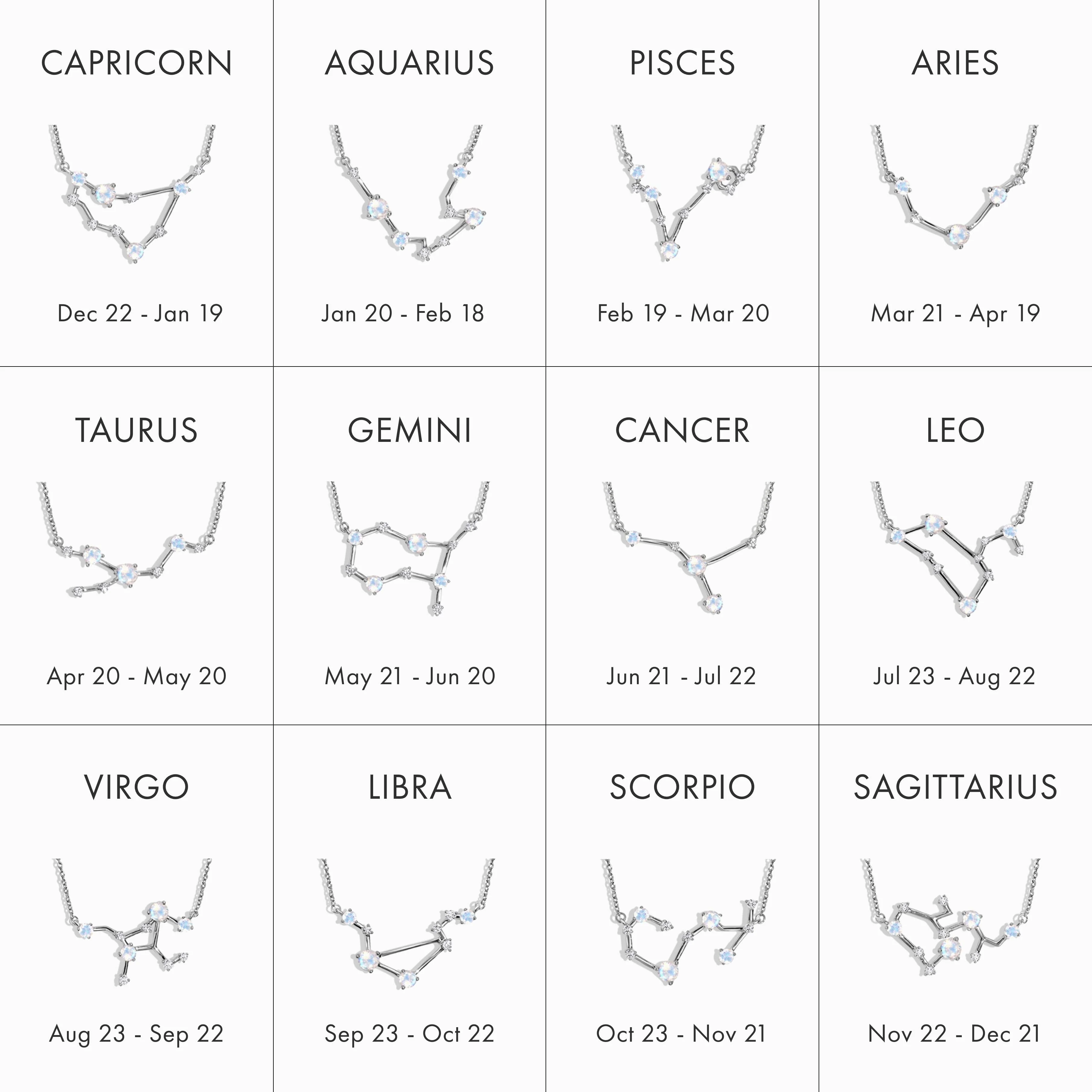 Moonstone Diamond Necklace - Libra Zodiac Constellation - Image 14
