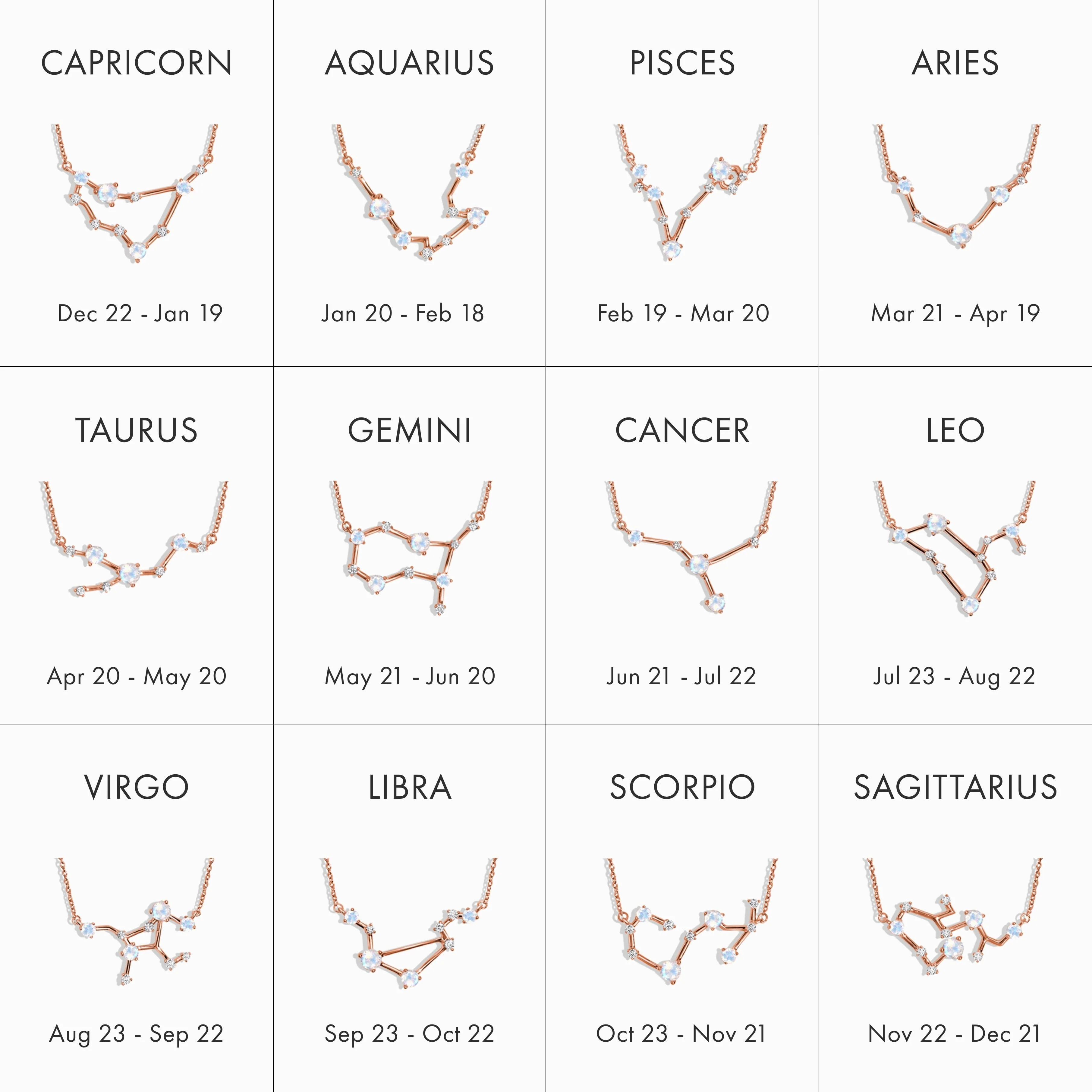 Moonstone Diamond Necklace - Libra Zodiac Constellation - Image 19