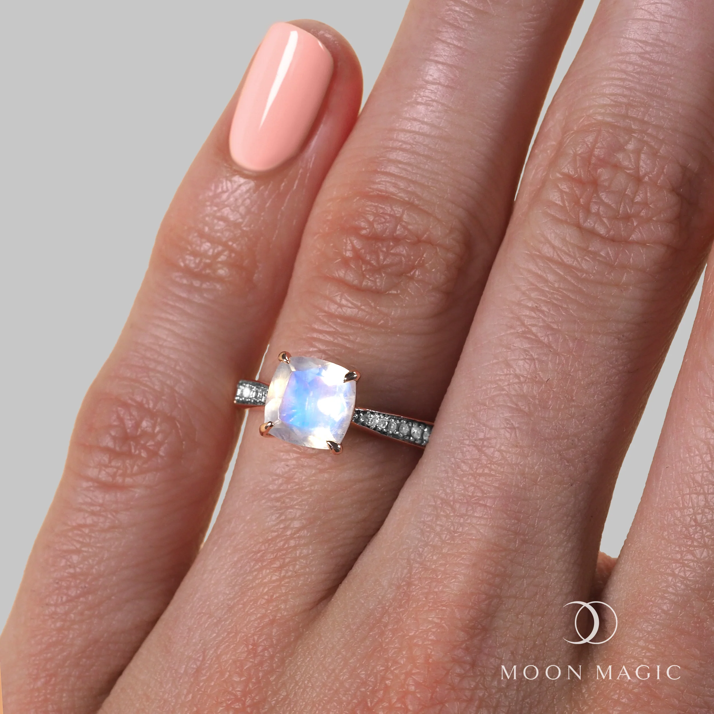 Moonstone Diamond Ring - Eternal Tie - Image 19