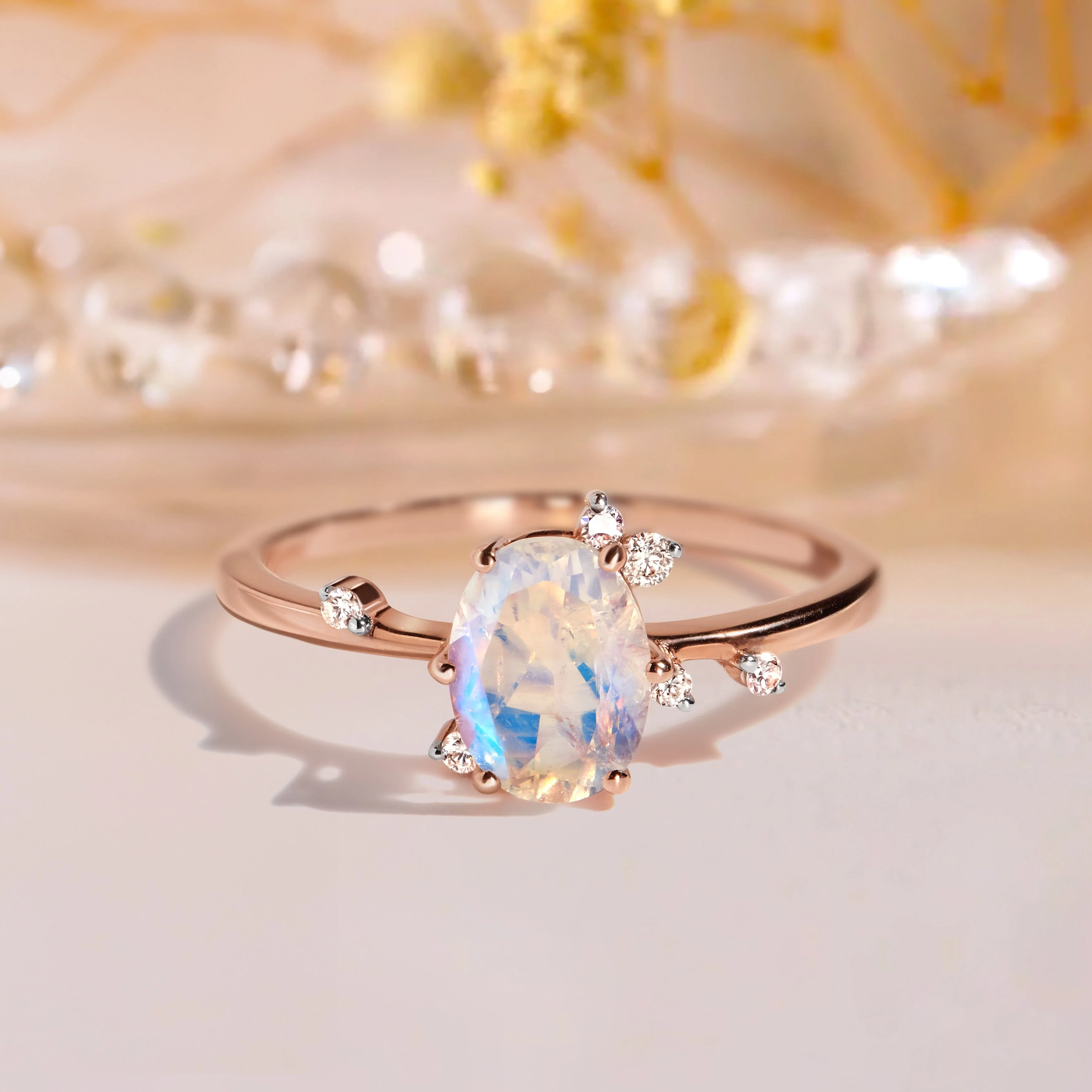 Moonstone Lab Diamond Ring - Muse - Image 11