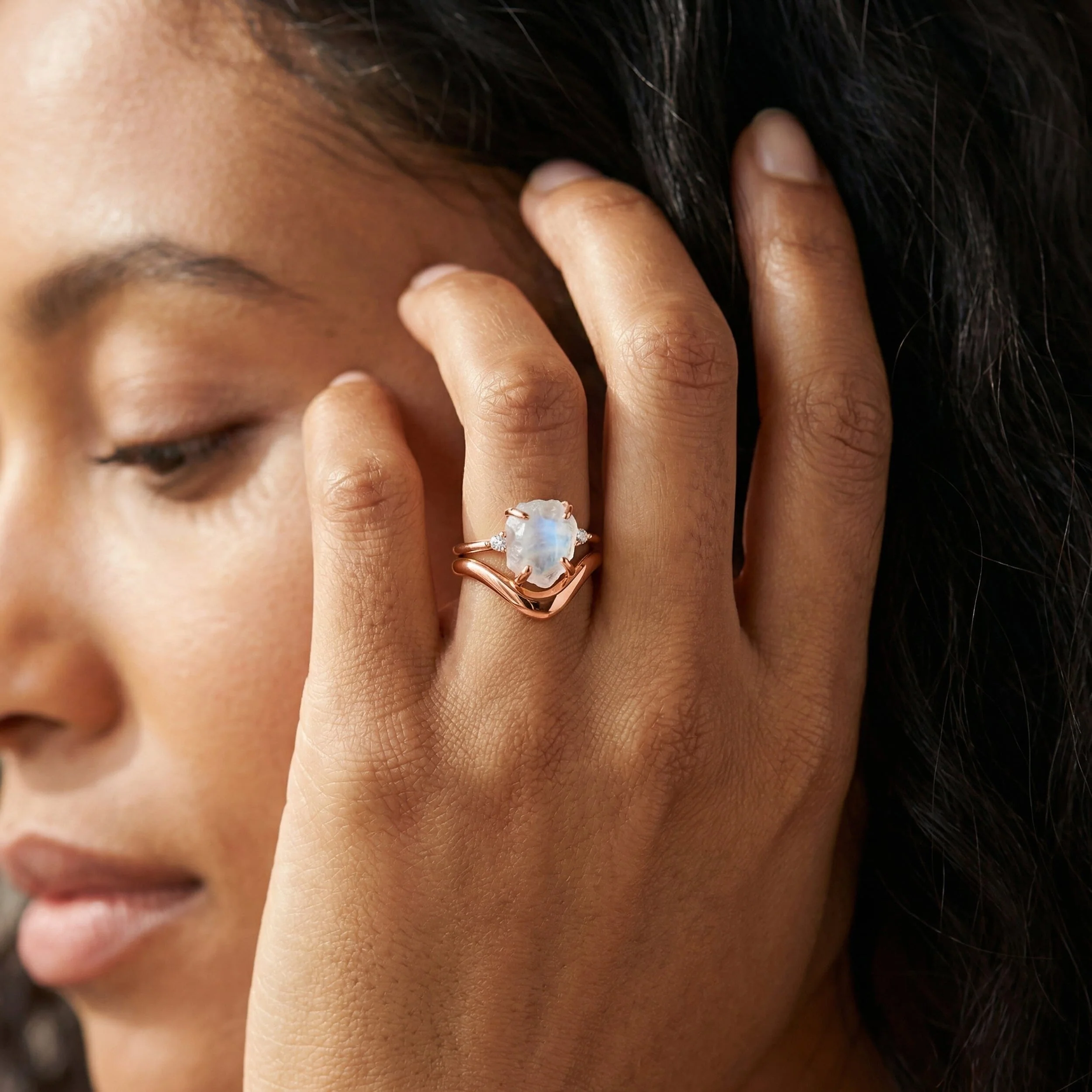 Moonstone Diamond Ring - Raw Allure - Image 11
