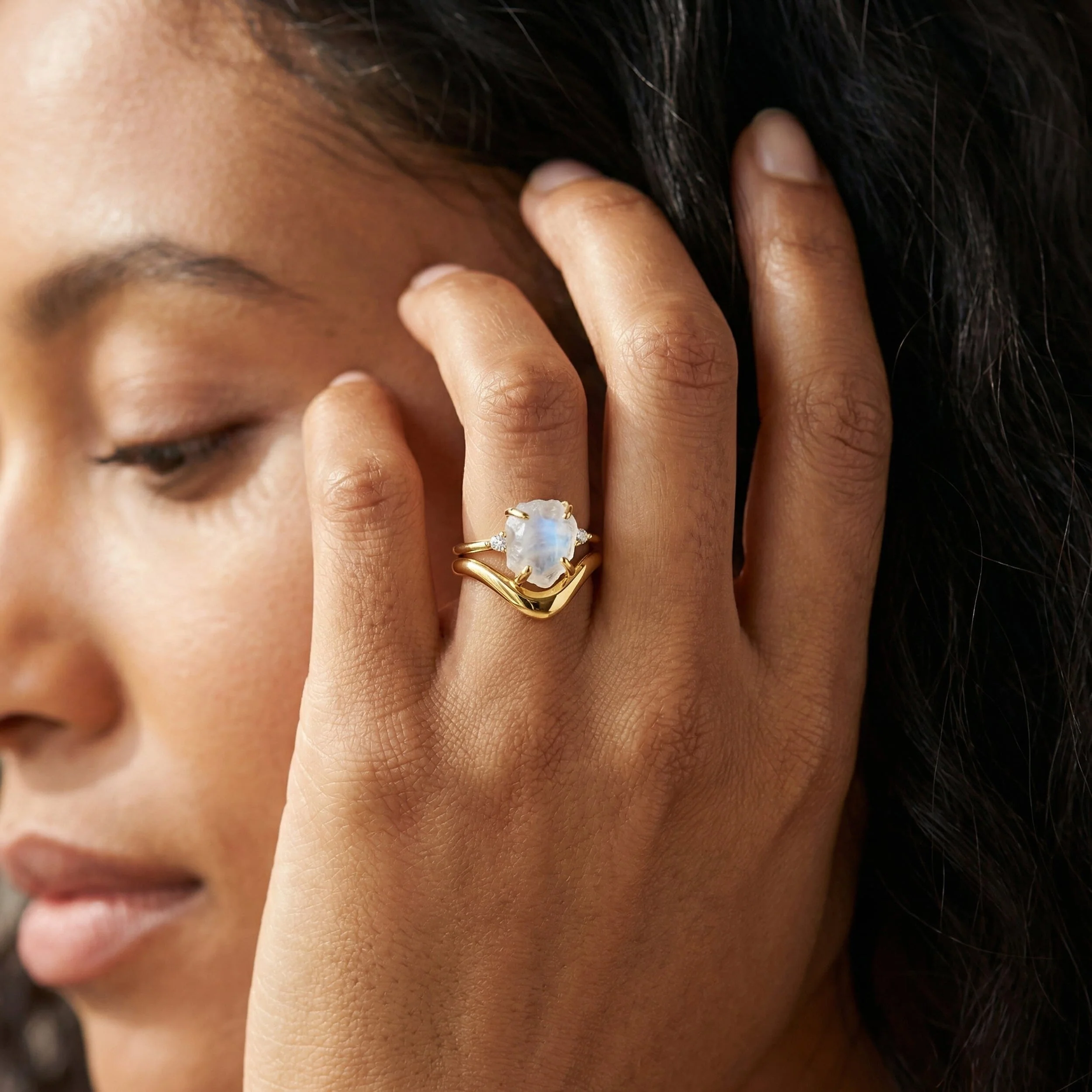 Moonstone Diamond Ring - Raw Allure - Image 12