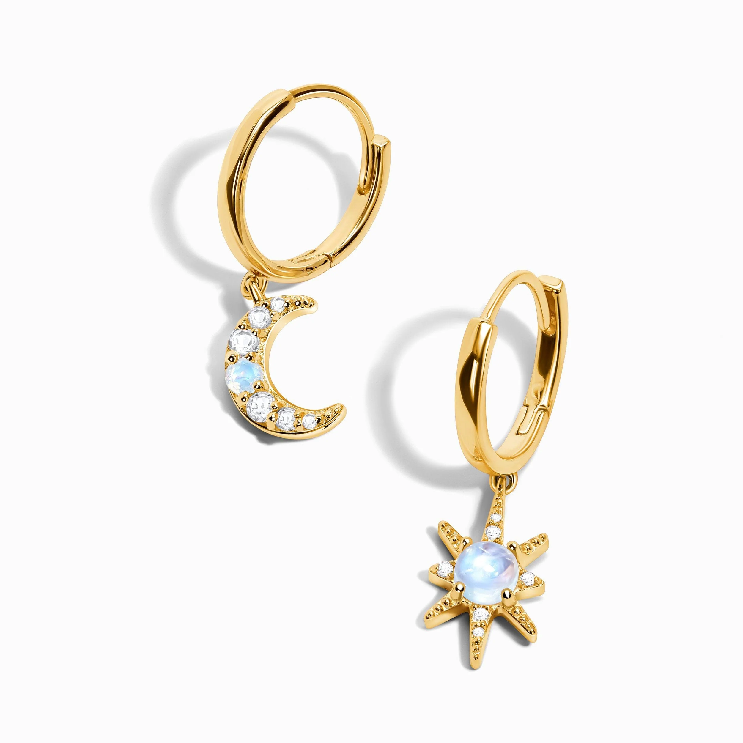 Moonstone Earrings - Celestial Being Hoops - Image 7
