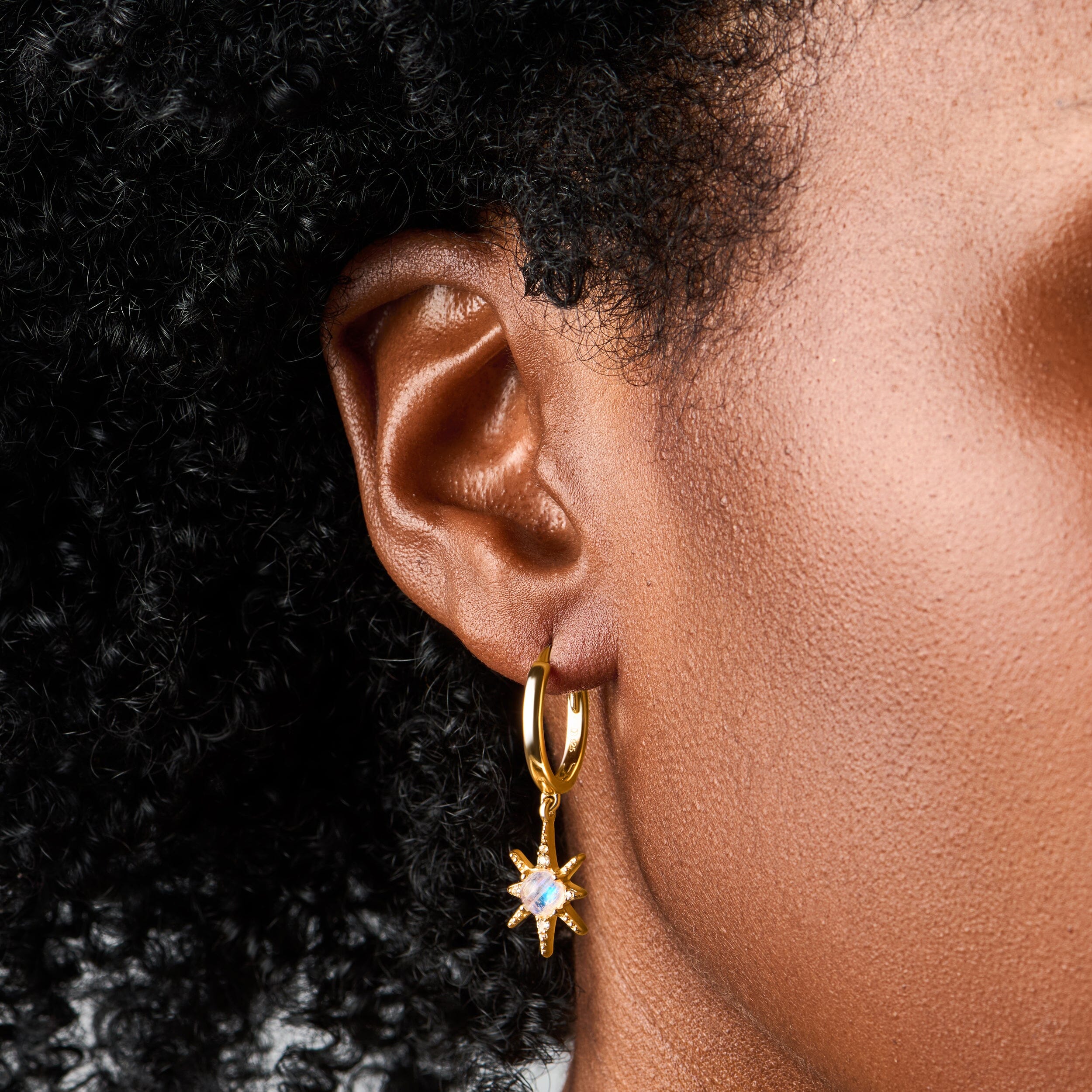 Moonstone Earrings - Celestial Being Hoops - Image 8
