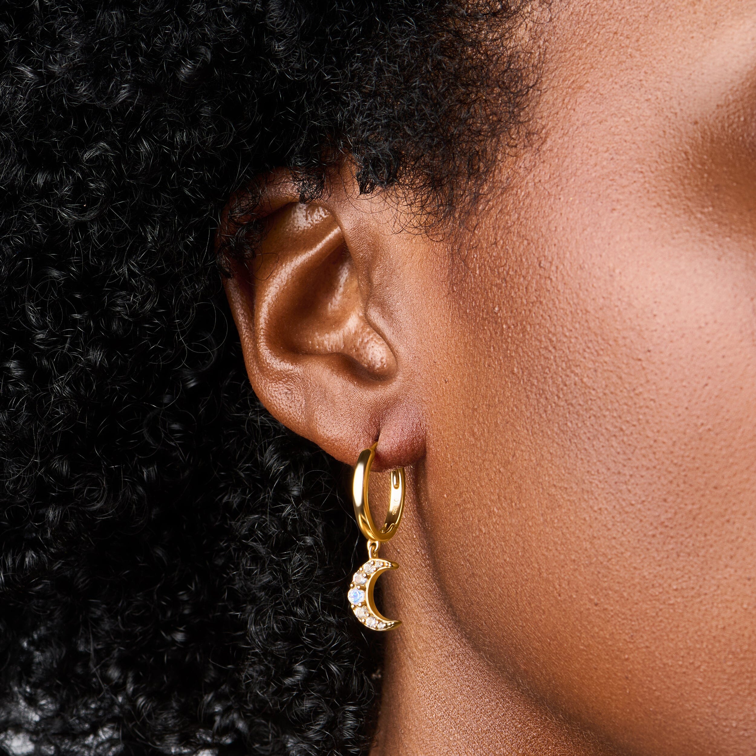 Moonstone Earrings - Celestial Being Hoops - Image 9