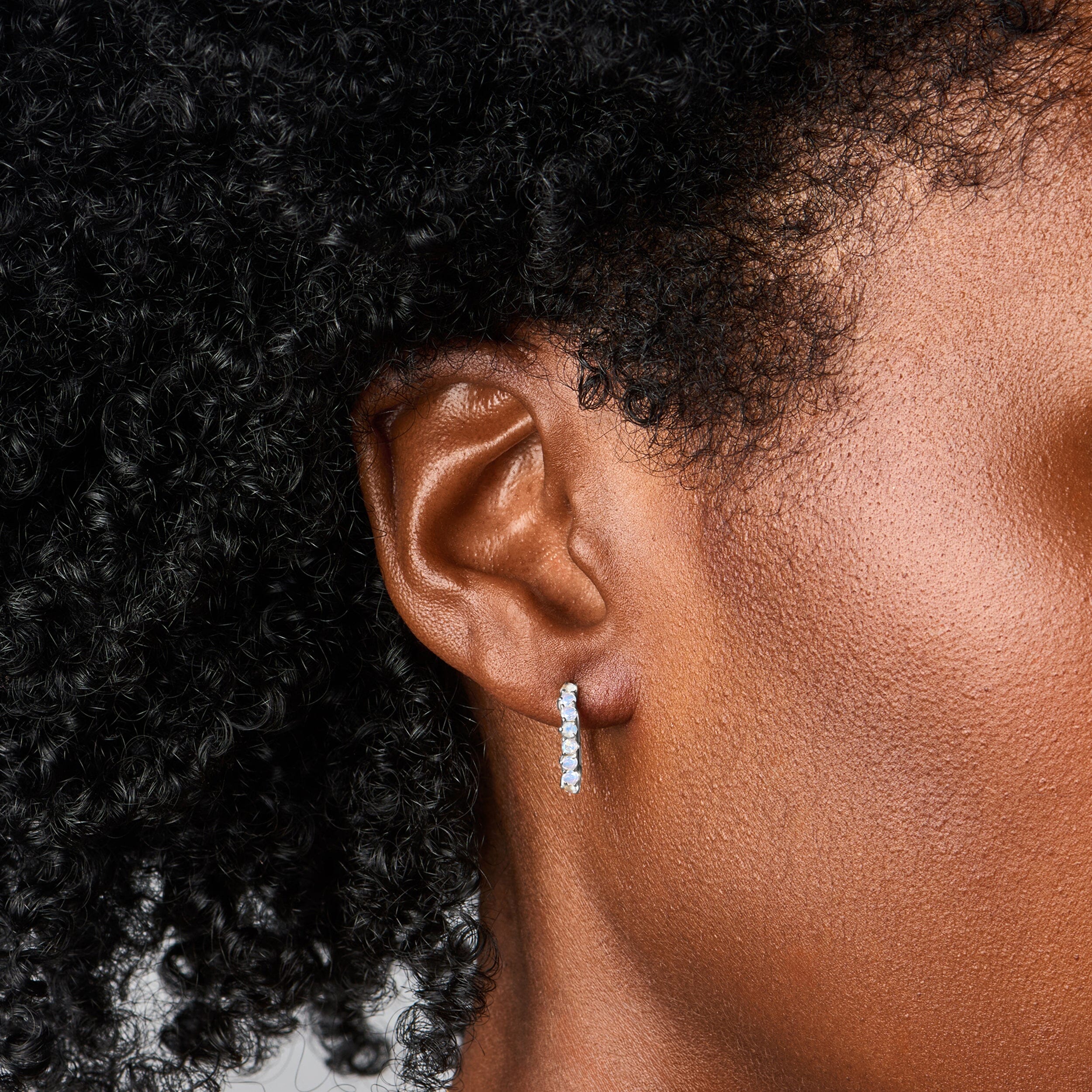 Moonstone Earrings - Queen Bonny Hoops - Image 3