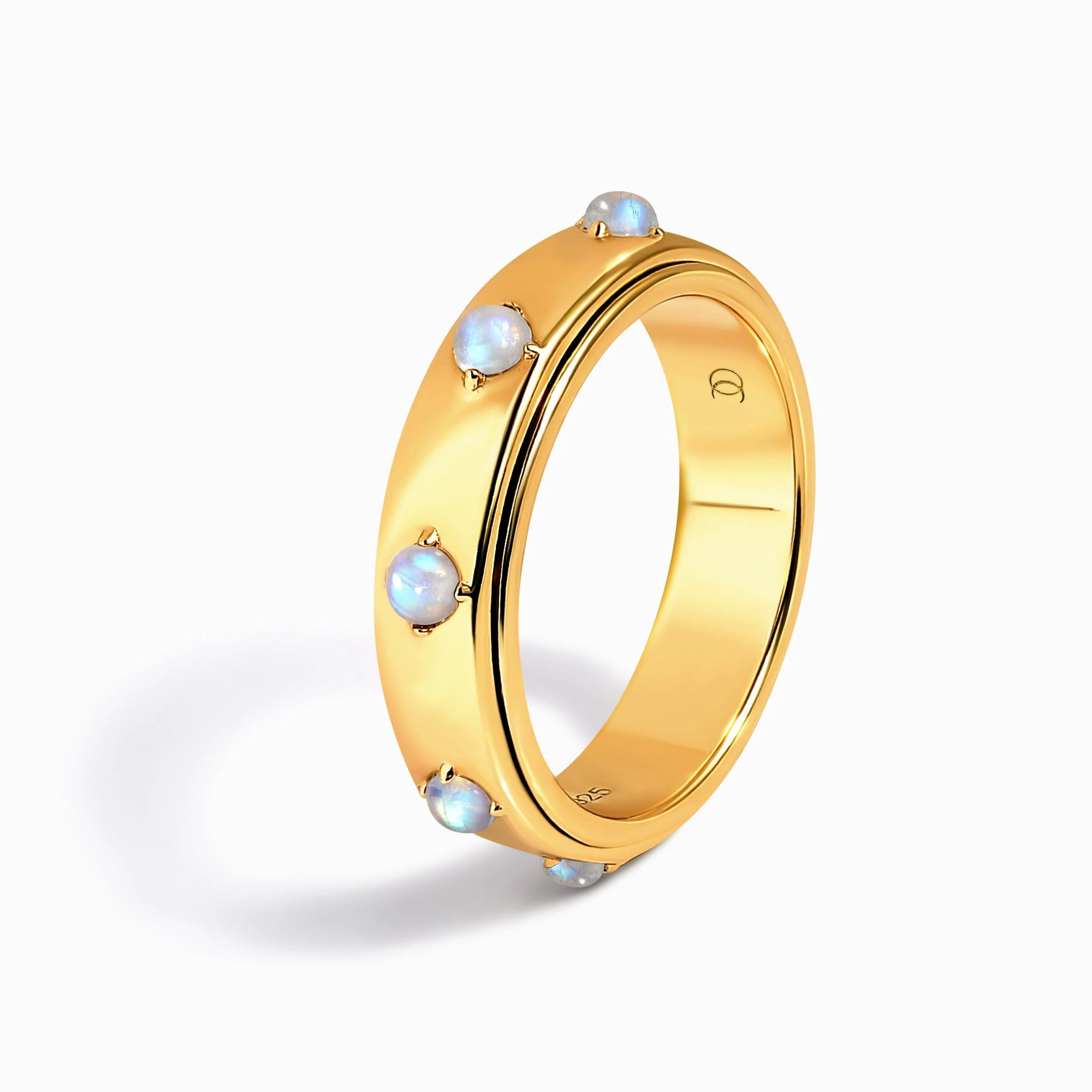 Moonstone Fidget Ring - Rooted Rotation - Image 14