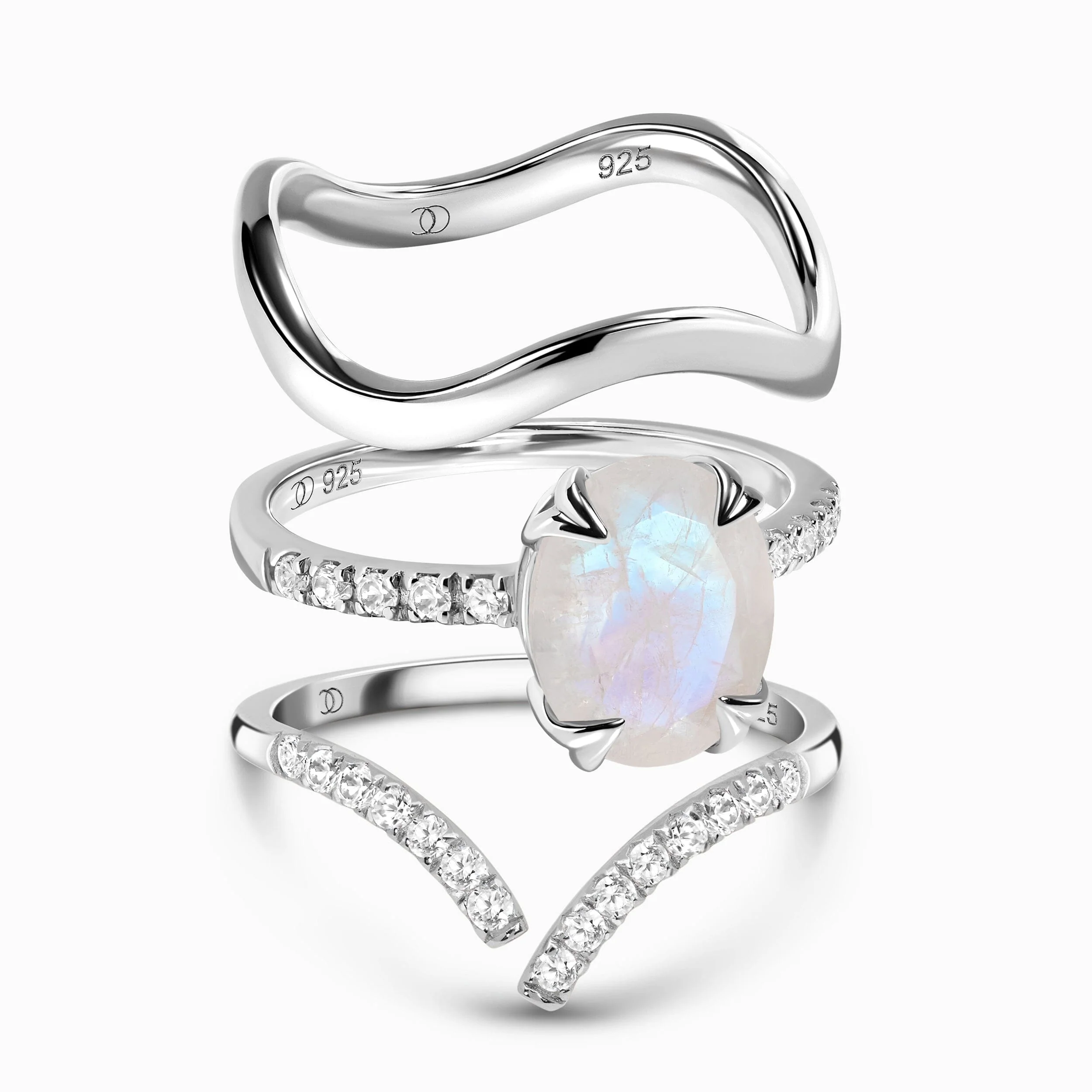Moonstone Harlow Ring - Infinite Ring & Waves Band