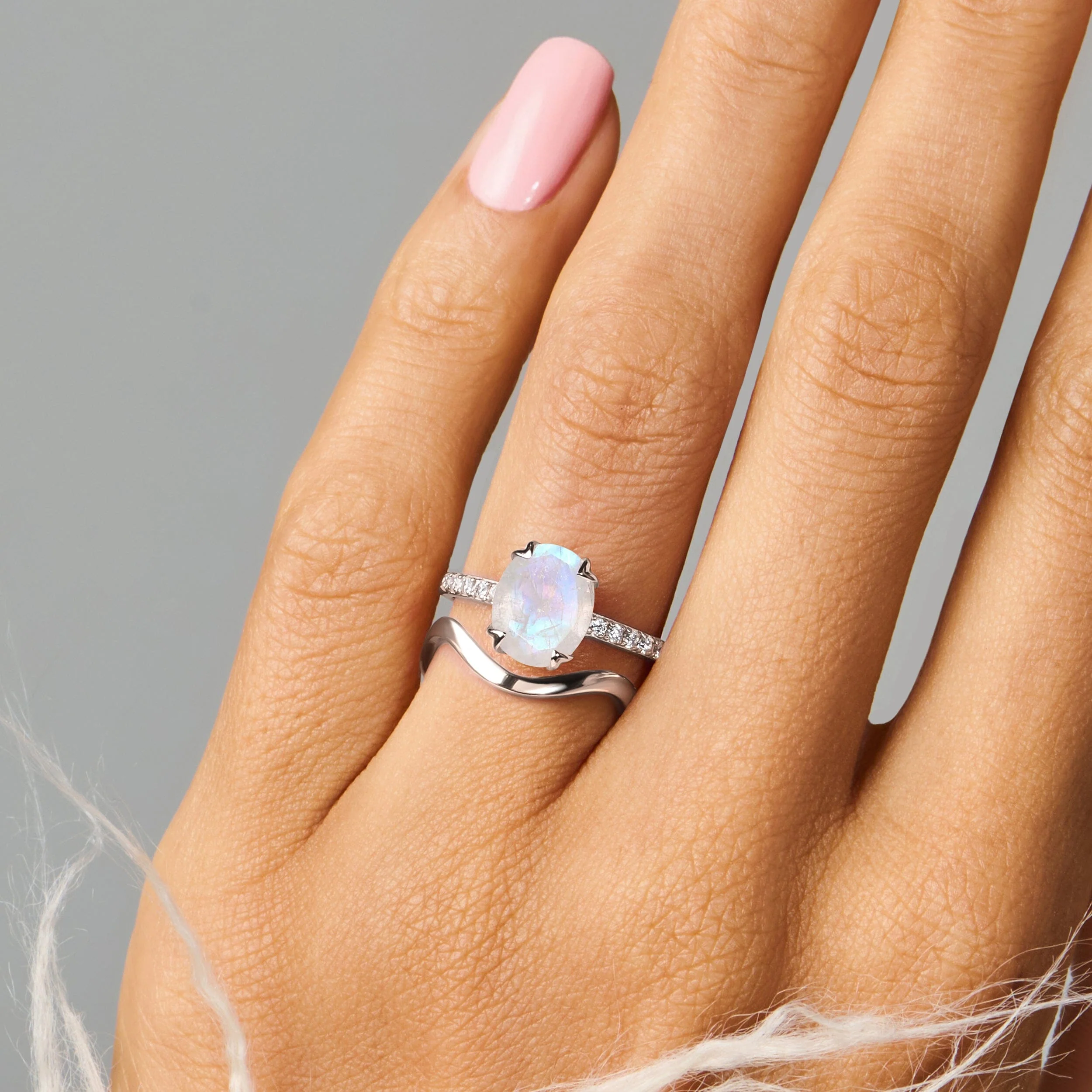 Moonstone Harlow Ring & Waves Band - Image 2