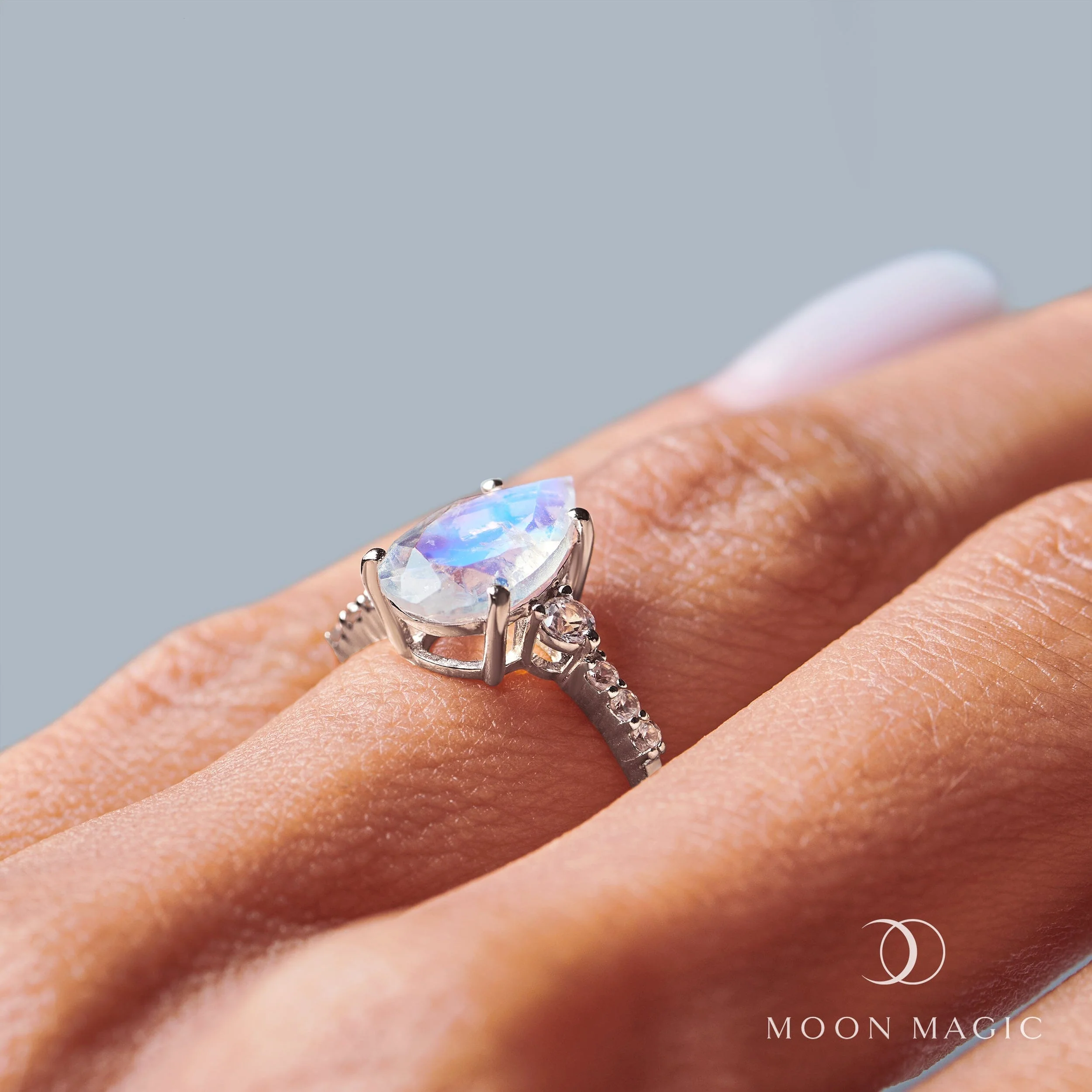 Moonstone Lab Diamond Ring - Queen Of Lustre - Image 12