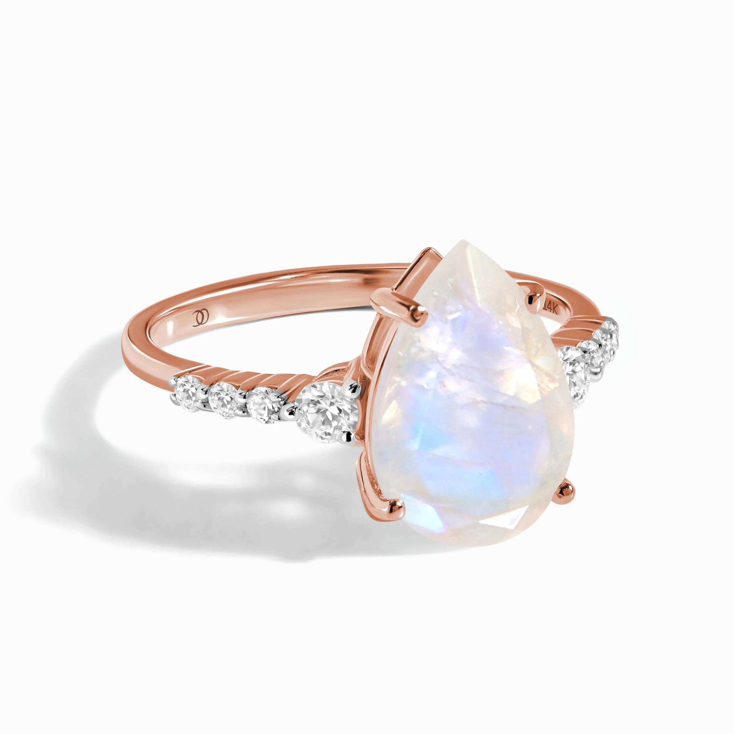 Moonstone Lab Diamond Ring - Queen Of Lustre - Image 3