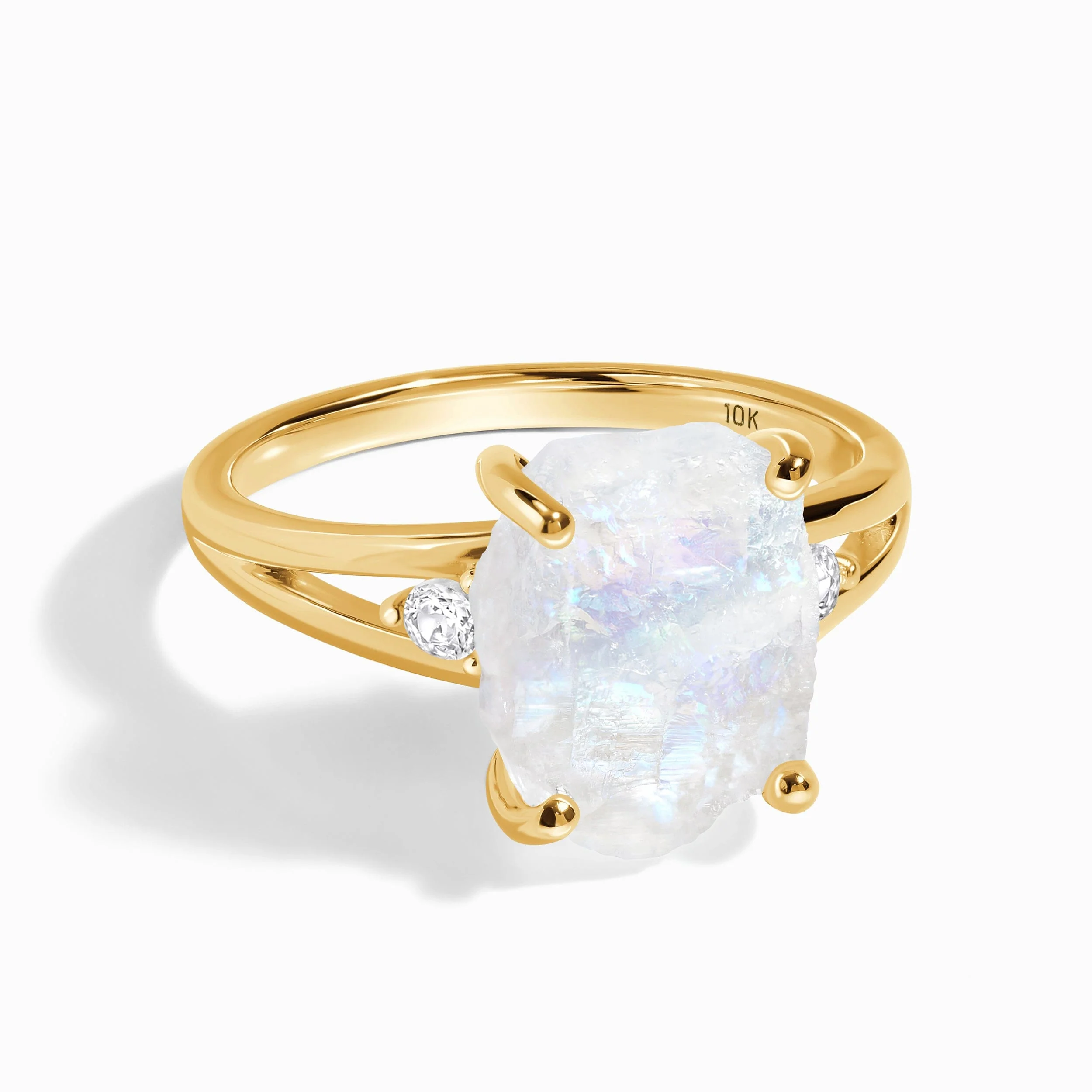 Moonstone Lab Diamond Ring - Raw Beauty - Image 5