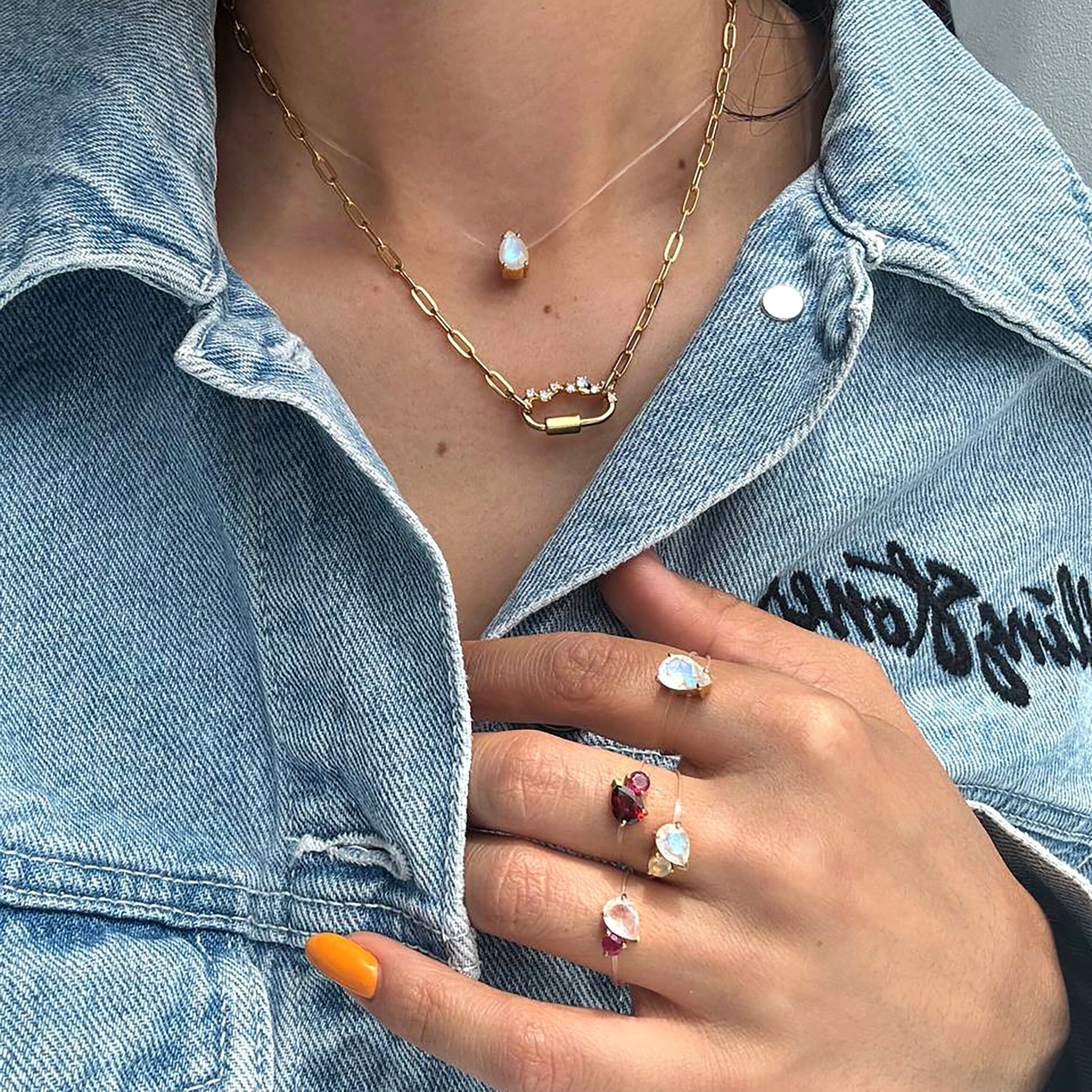 Moonstone Necklace Floating Sway - June Birthstone - Image 12
