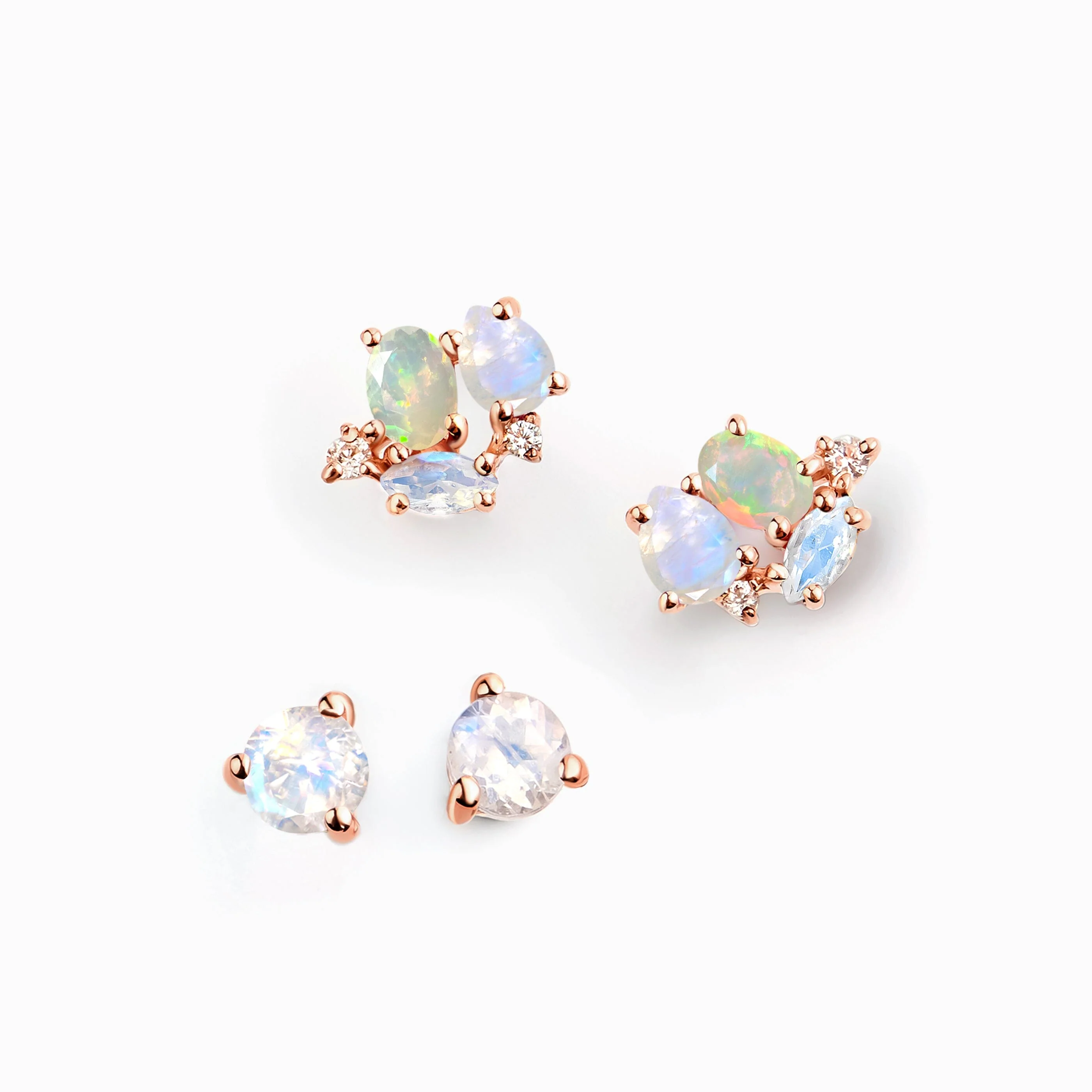 Moonstone & Opal Hoop Earring Set - Positive Aura - Image 3