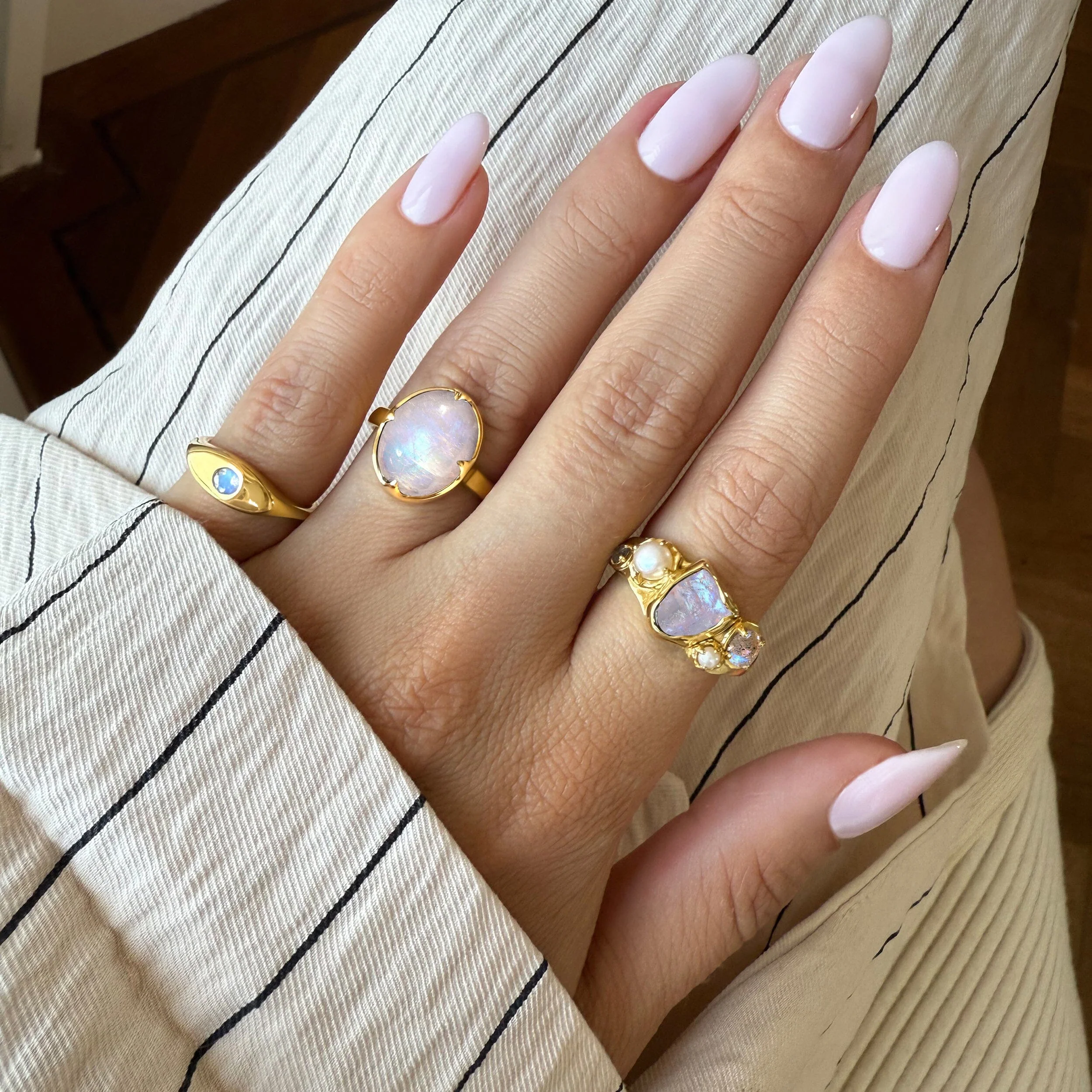 Moonstone Pearl Ring - Mist Heirloom - Image 15