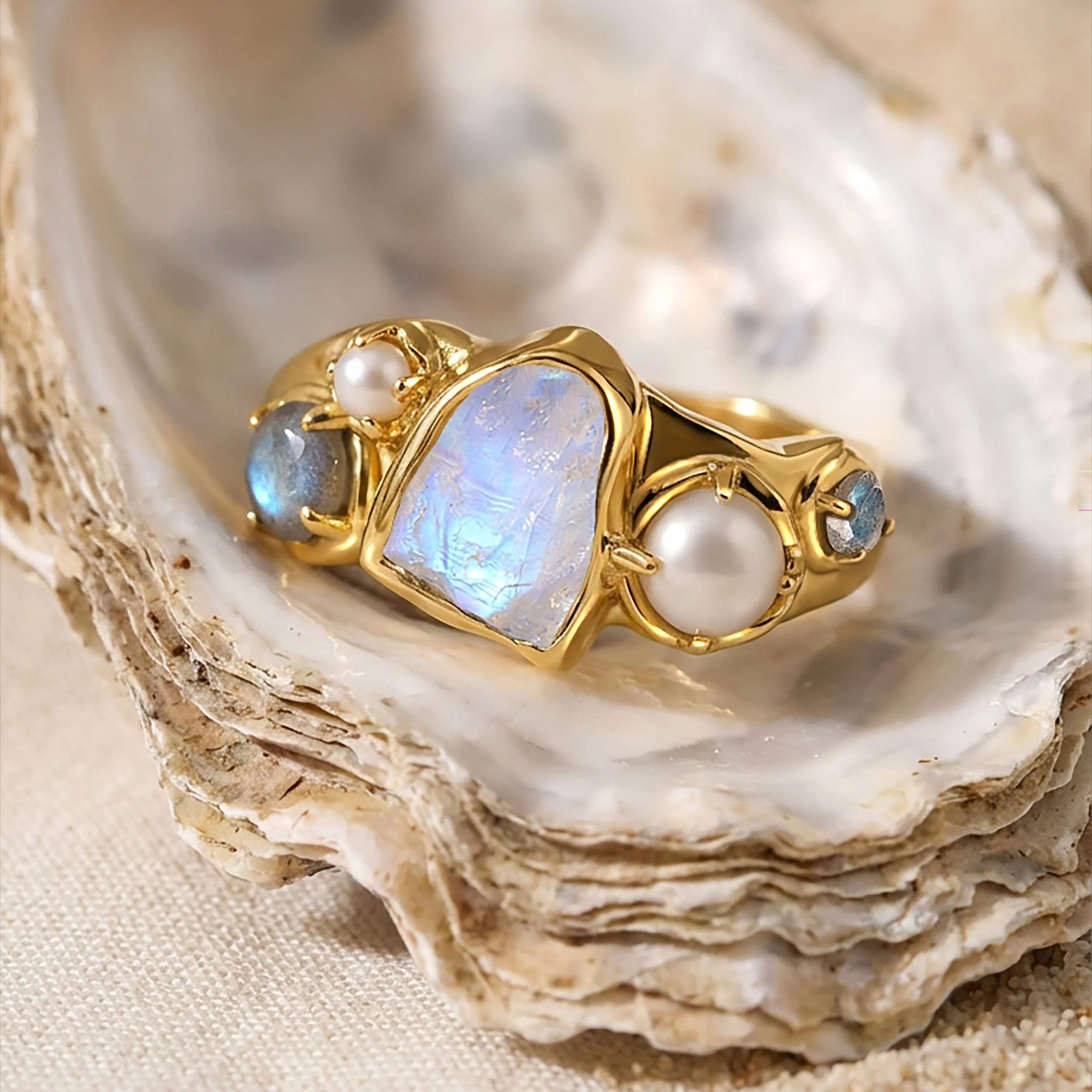Moonstone Pearl Ring - Mist Heirloom - Image 34
